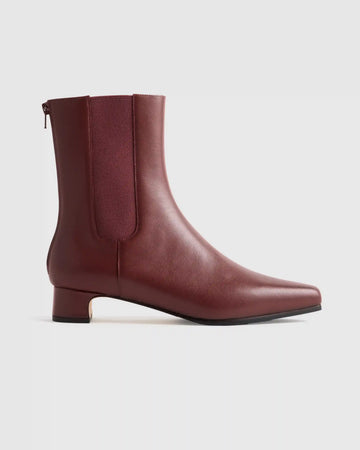 Italian Leather Kitten Heel Ankle Boot