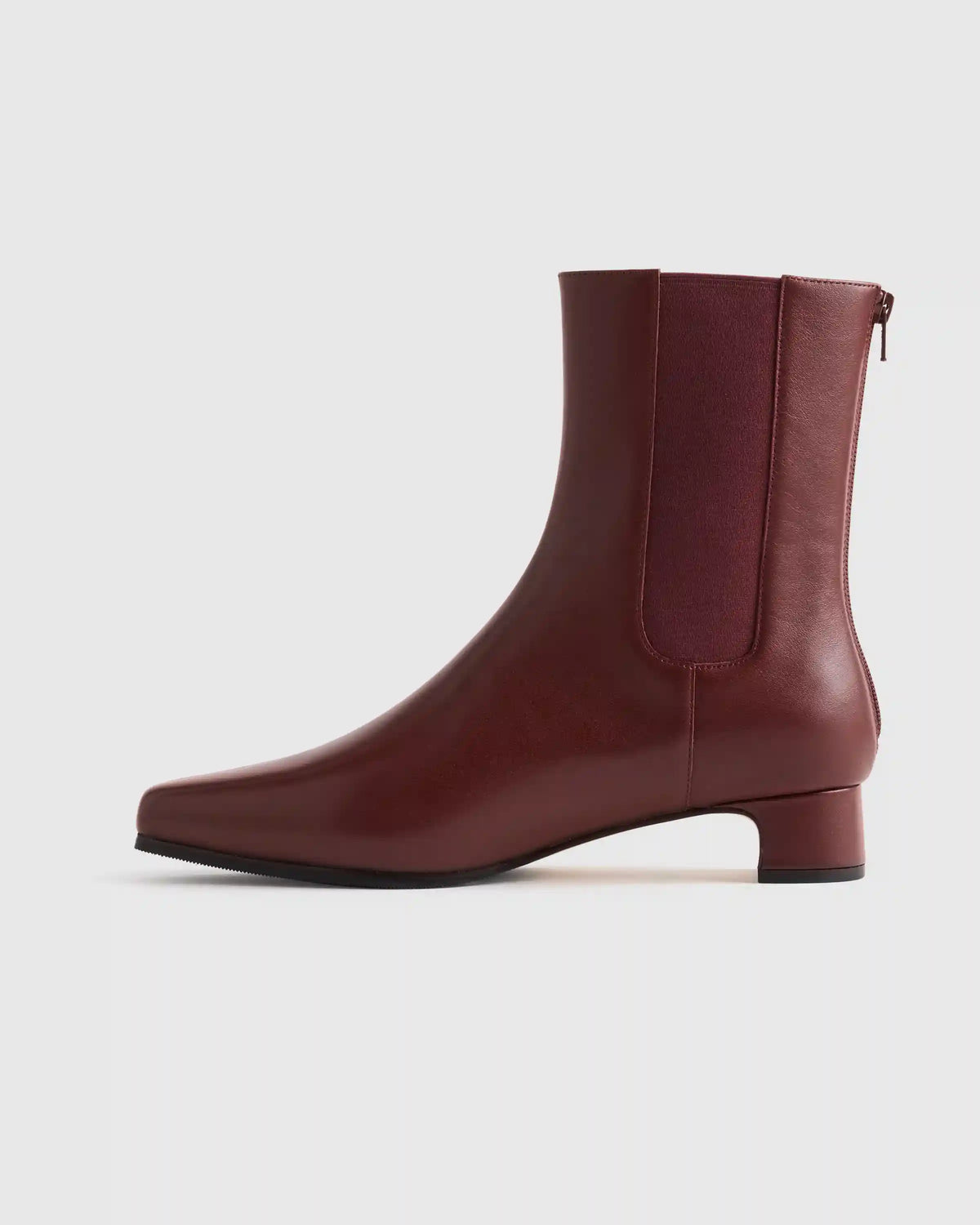 Italian Leather Kitten Heel Ankle Boot