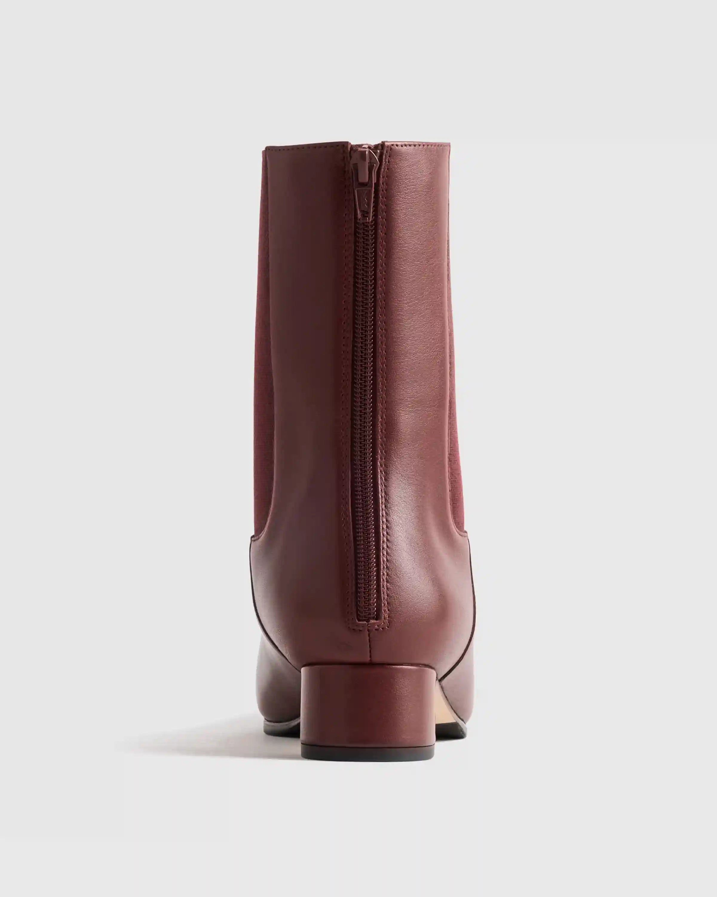 Italian Leather Kitten Heel Ankle Boot