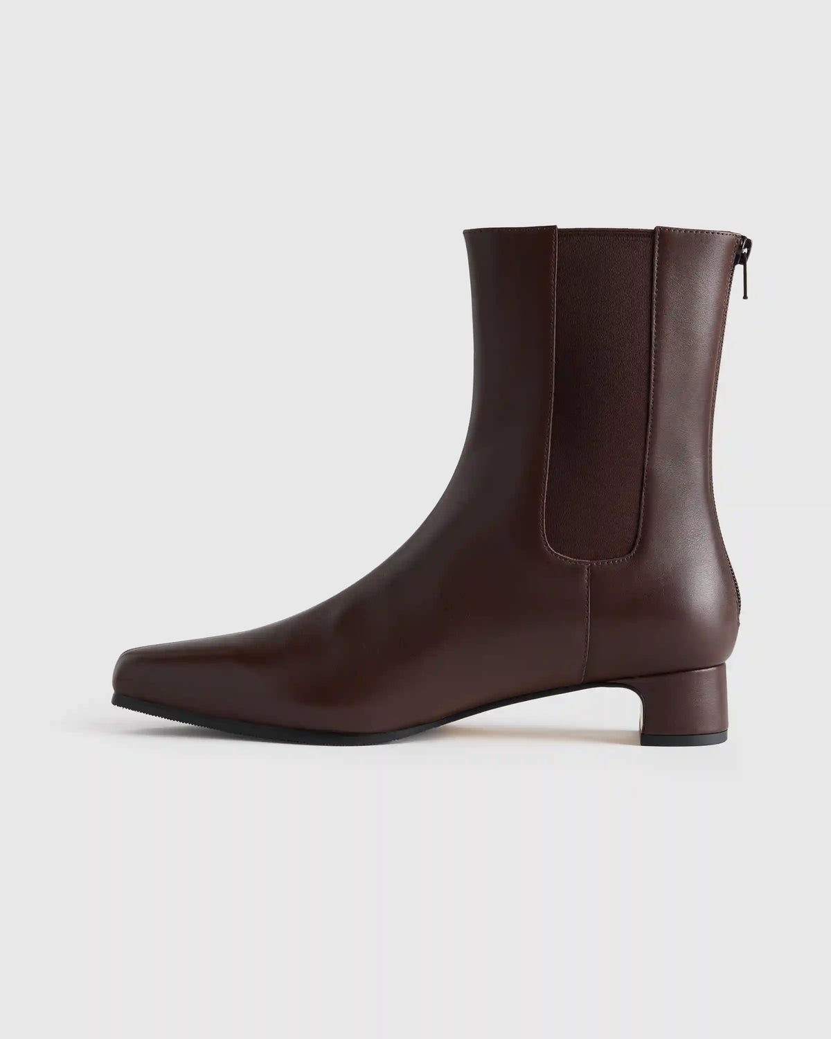 Italian Leather Kitten Heel Ankle Boot