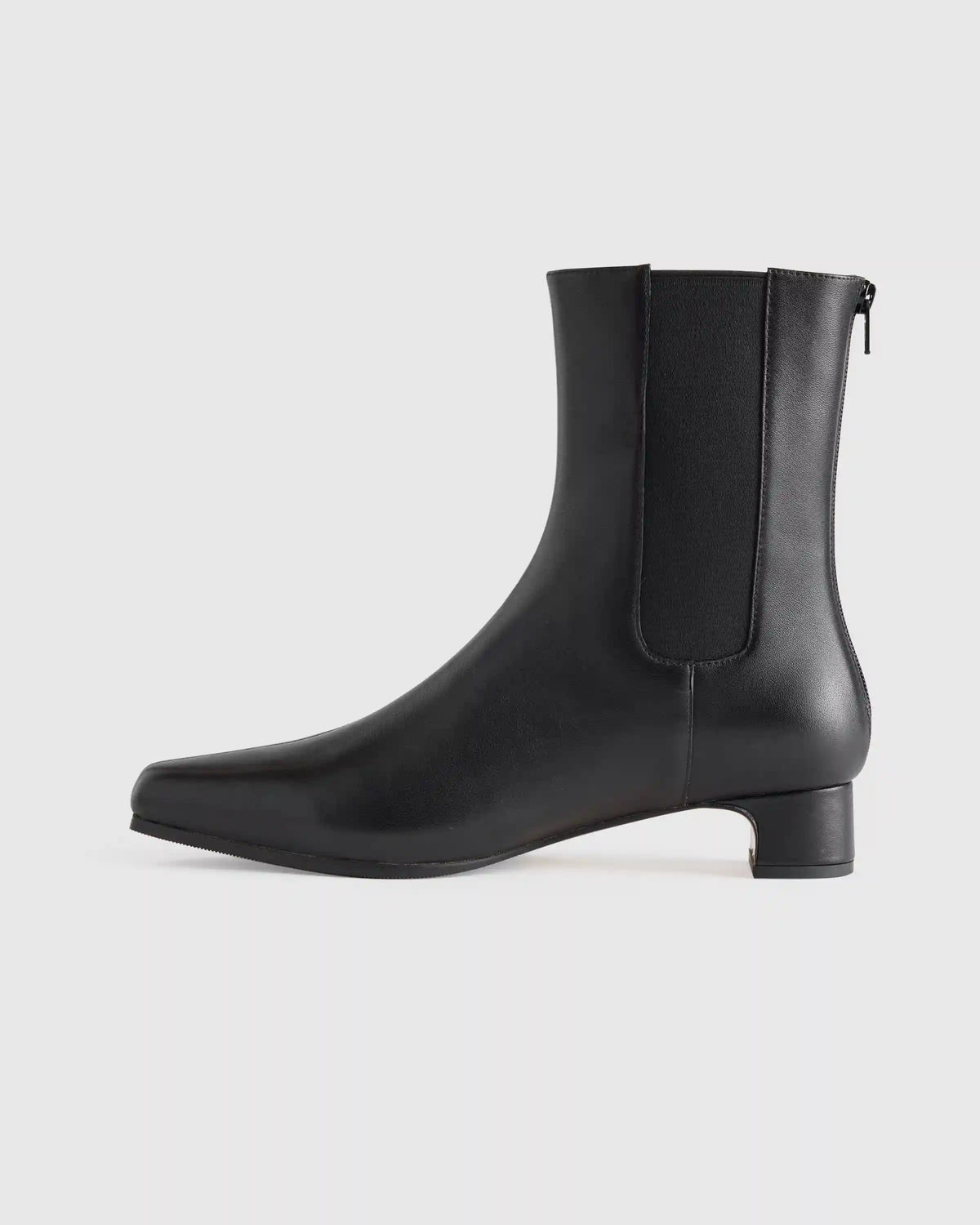 Italian Leather Kitten Heel Ankle Boot