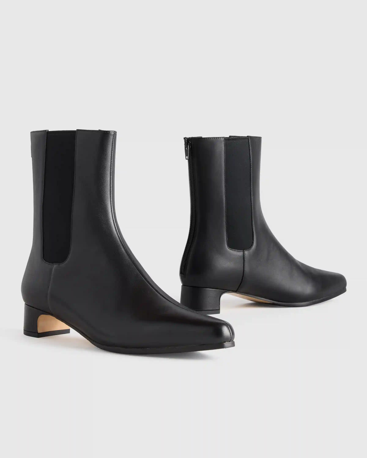 Italian Leather Kitten Heel Ankle Boot