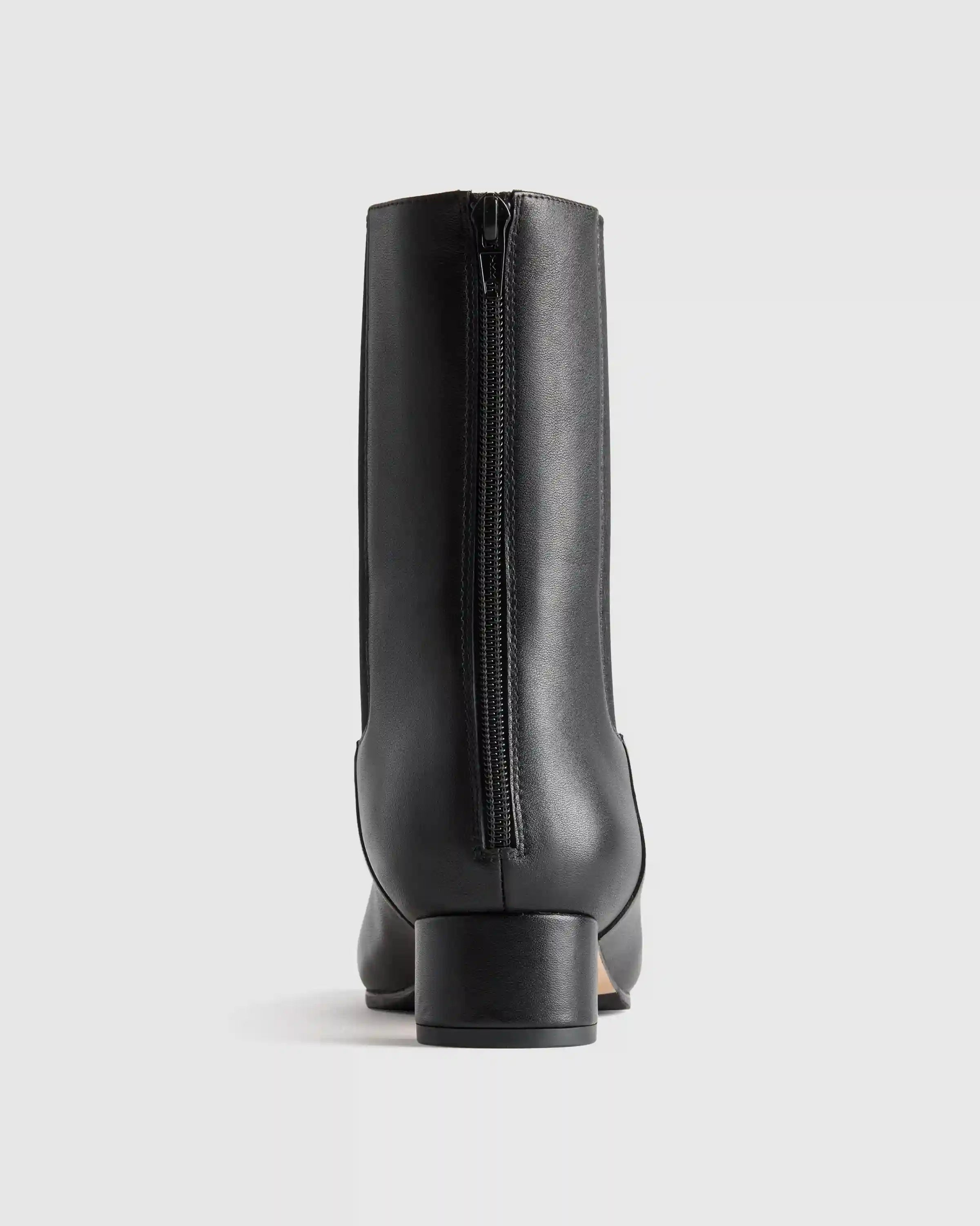 Italian Leather Kitten Heel Ankle Boot