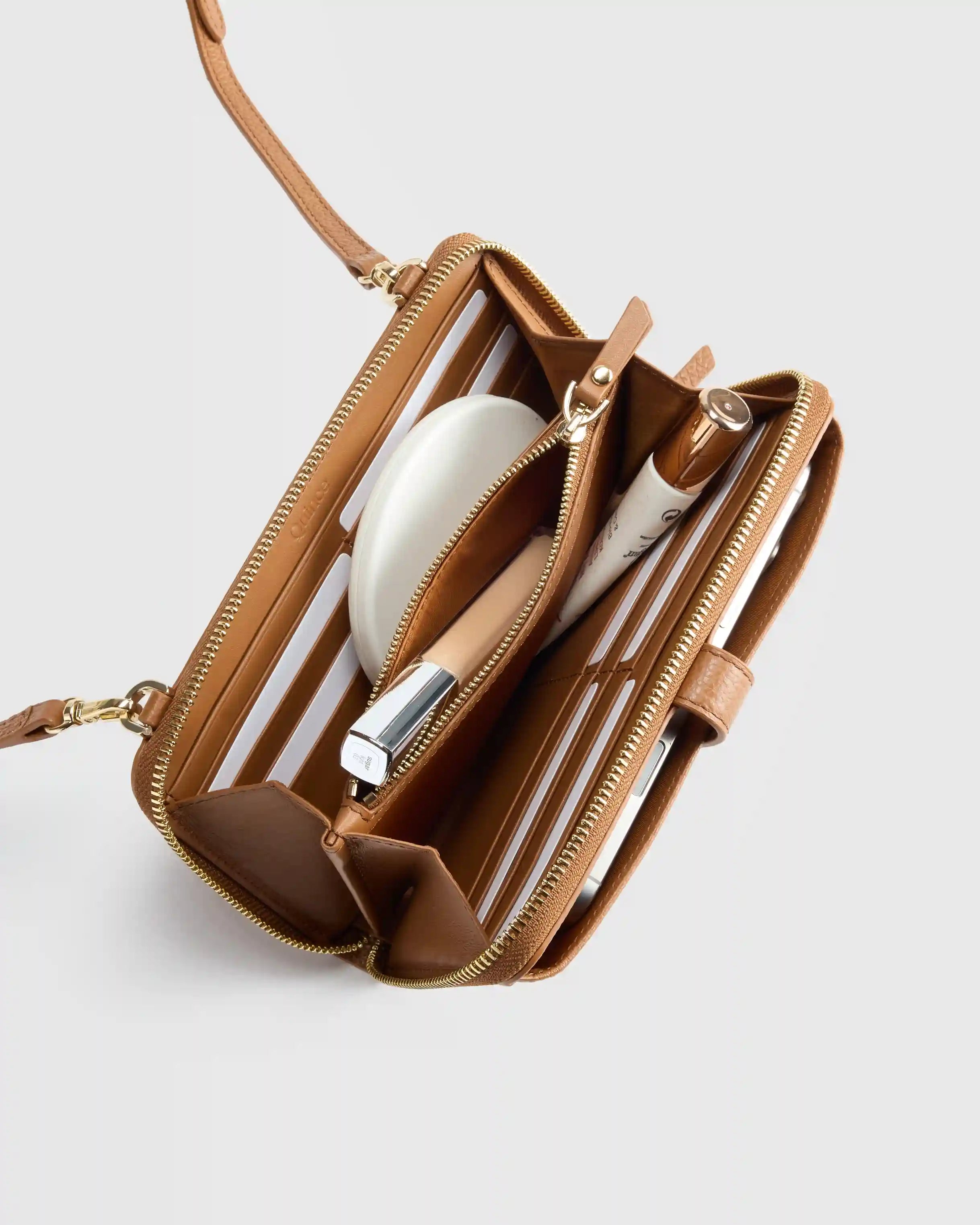 Italian Leather Phone Wallet Crossbody