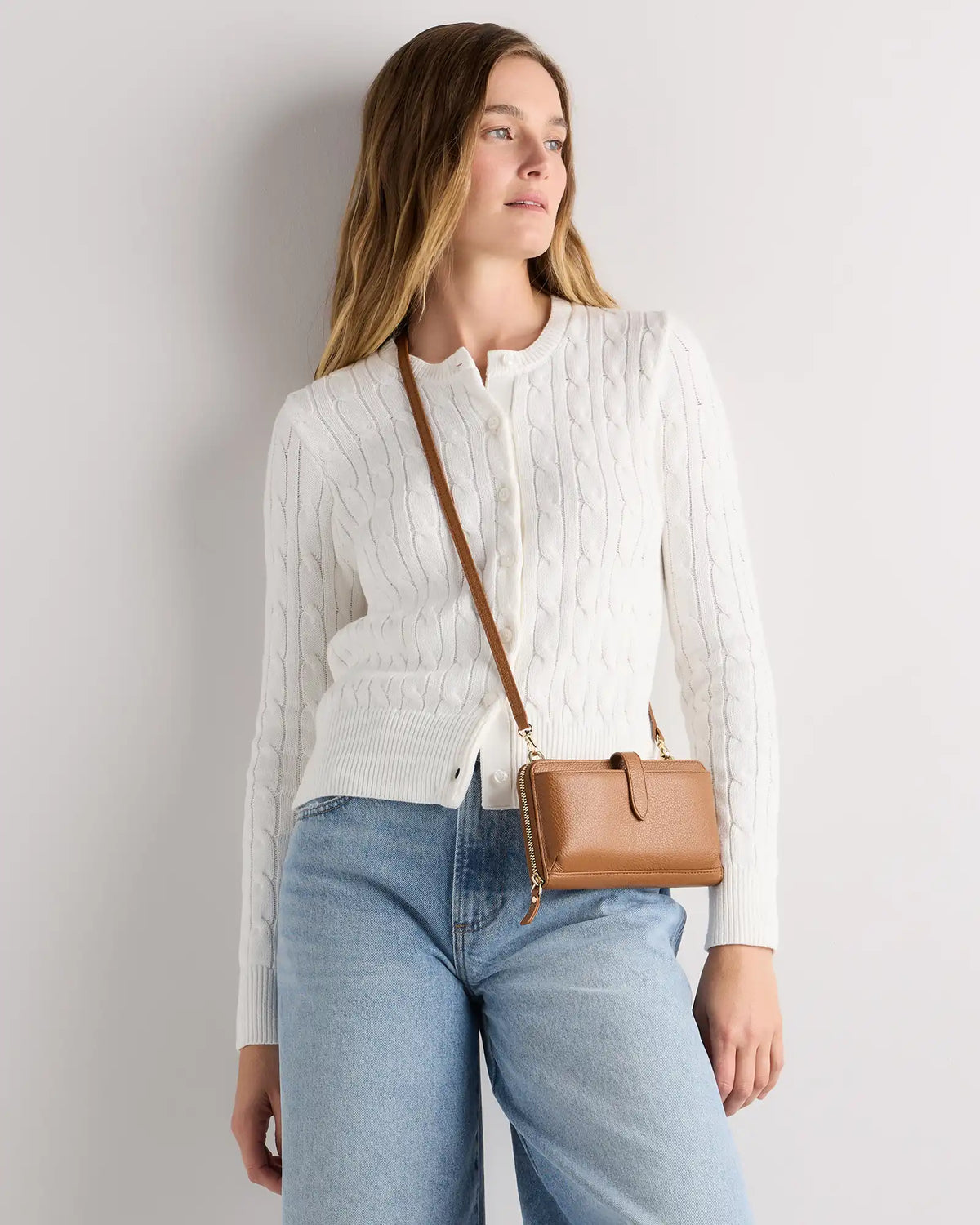 Italian Leather Phone Wallet Crossbody