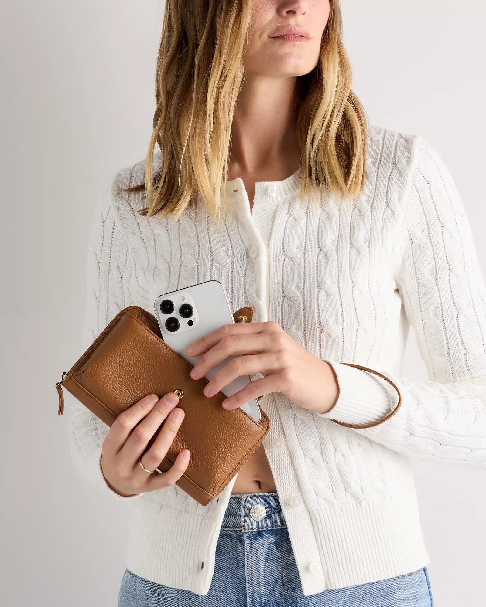 Italian Leather Phone Wallet Crossbody