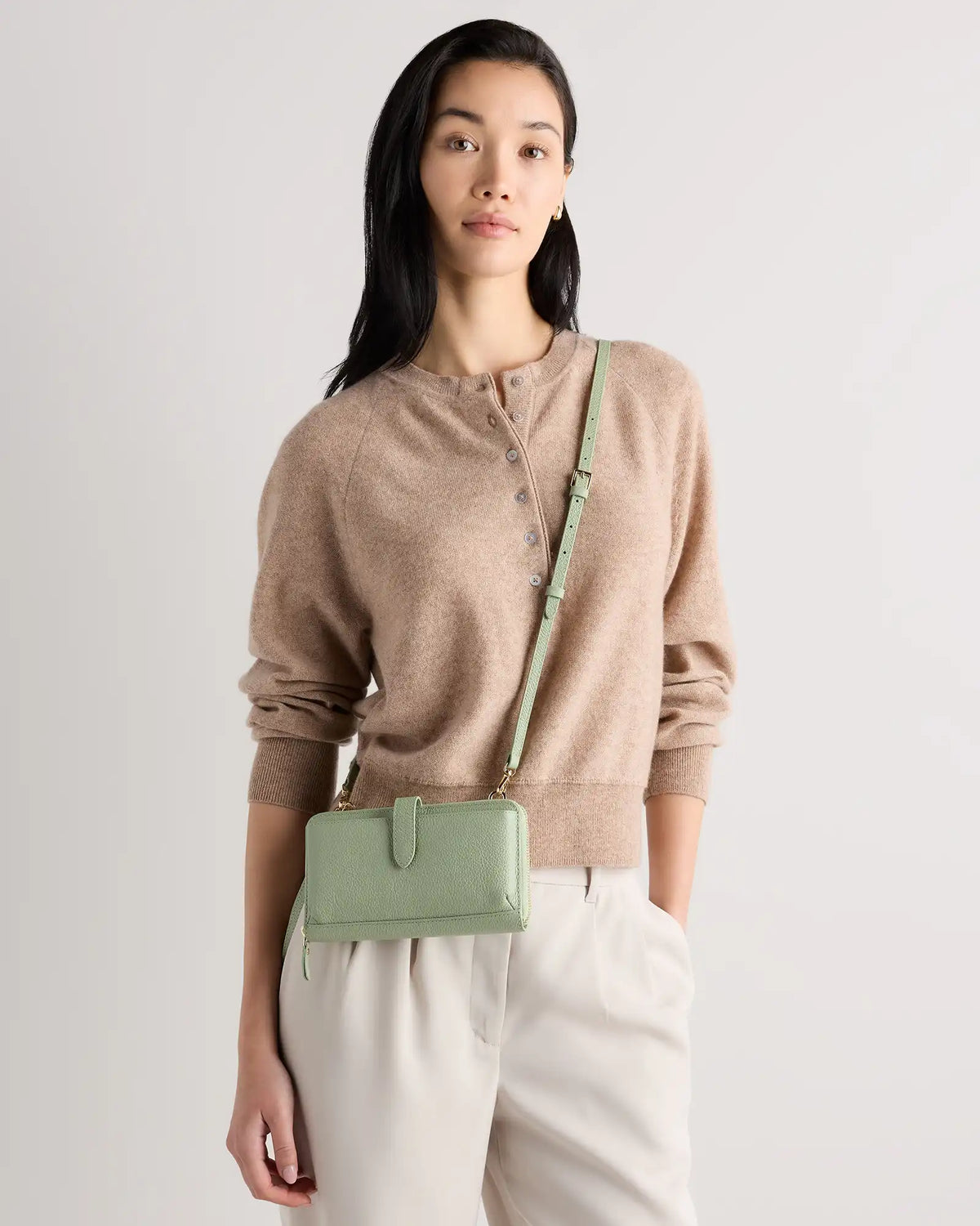 Italian Leather Phone Wallet Crossbody