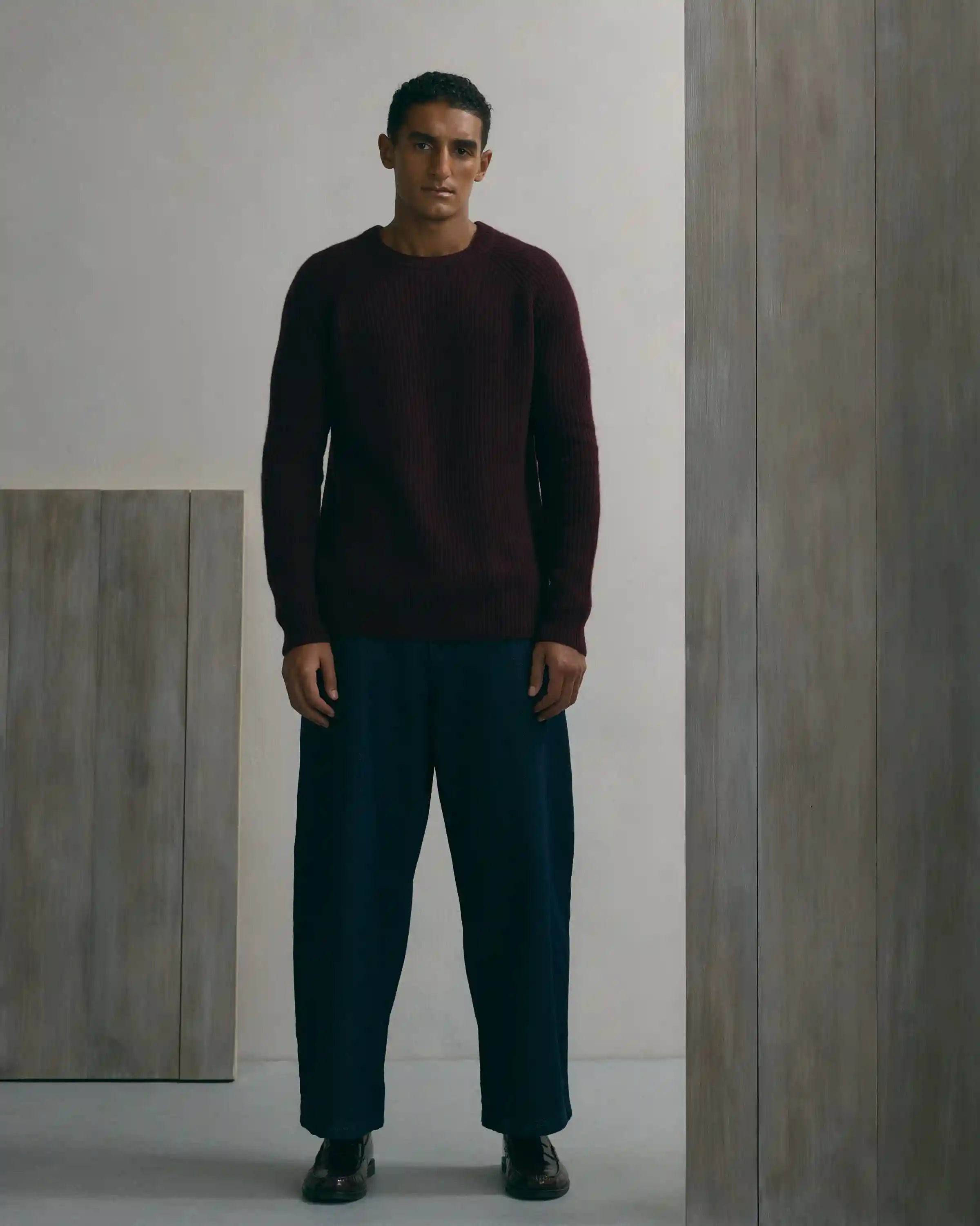 Mongolian Cashmere Fisherman Crewneck Sweater