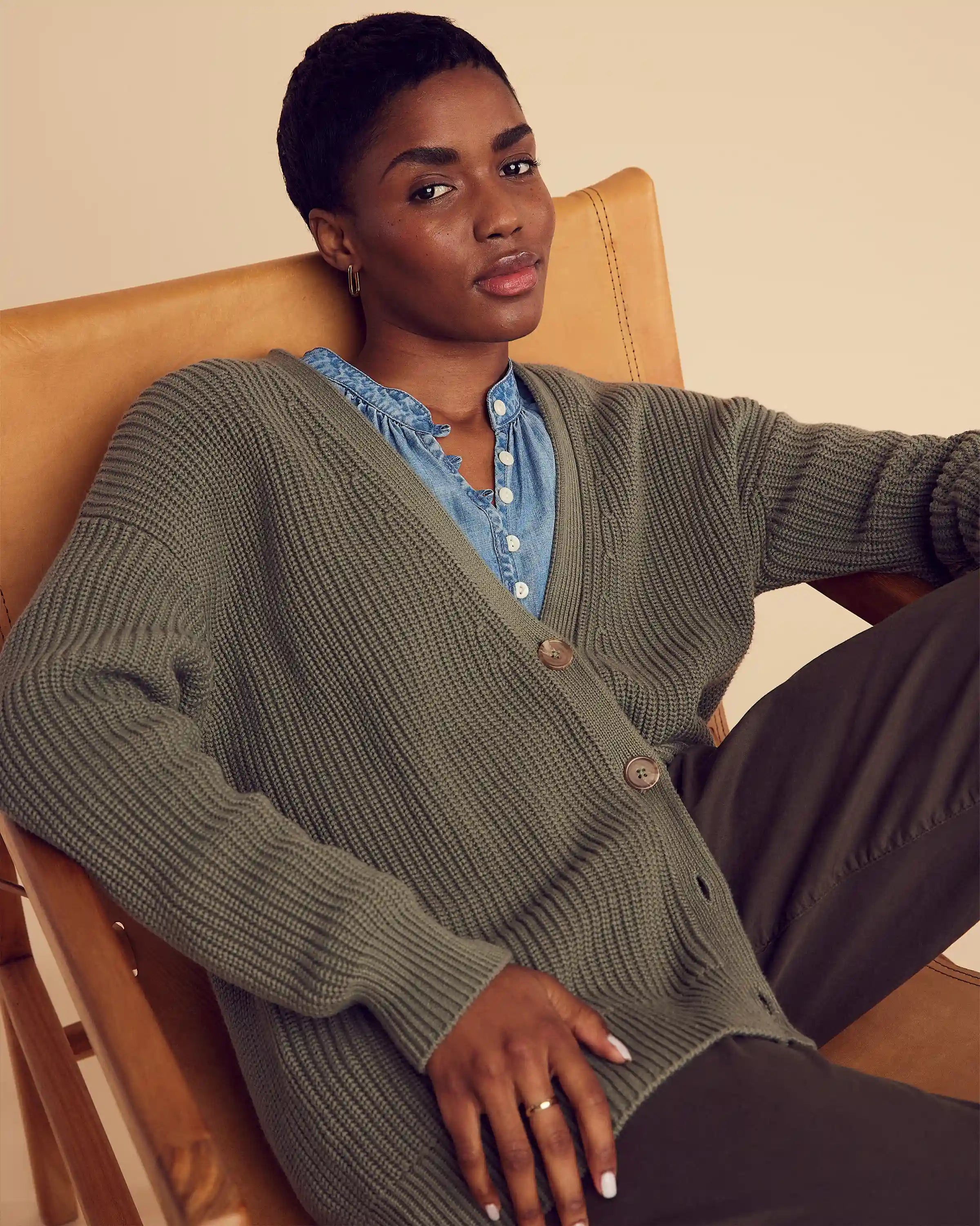 100% Organic Cotton Oversized Boyfriend Cardigan