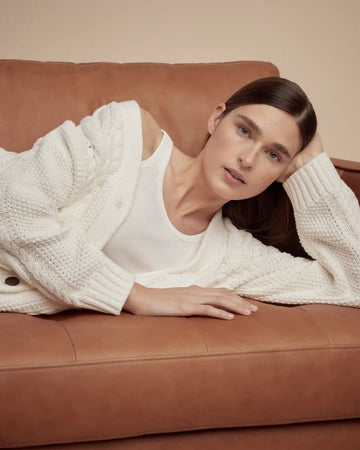 100% Organic Cotton Oversized Cable Cardigan