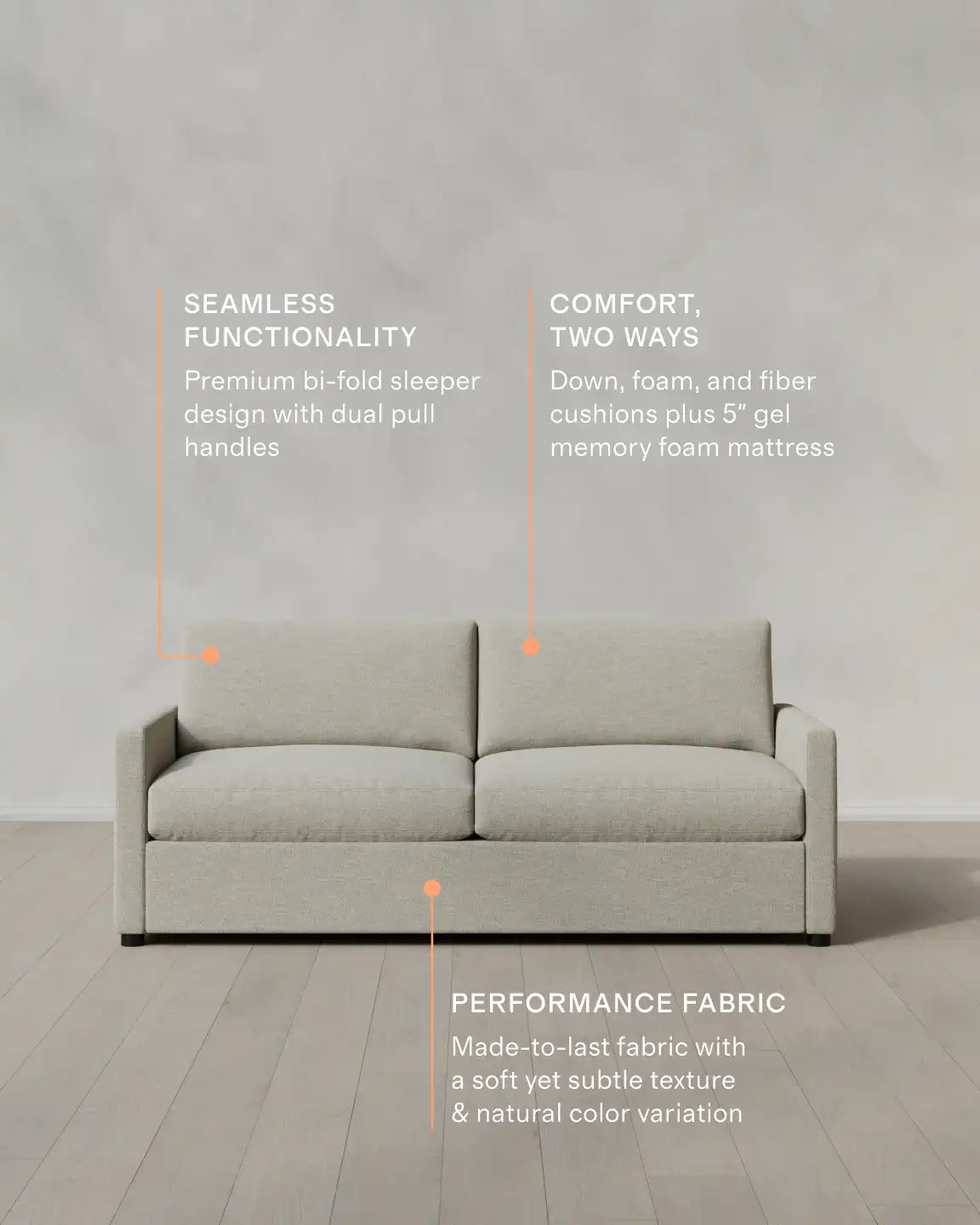 Brennan Sleeper Sofa in Performance Basketweave