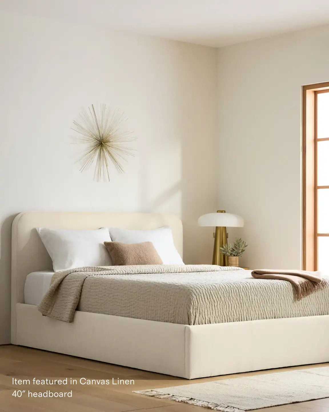 100% Linen Curved Bed