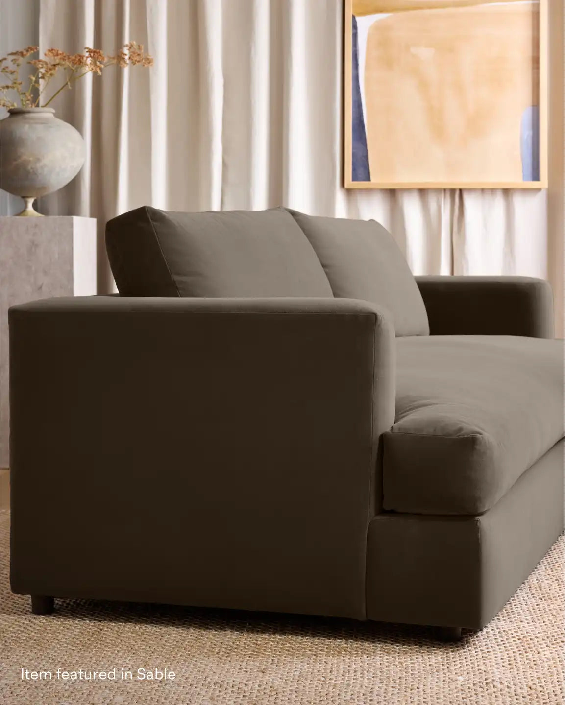 Sierra Curved Arm Sofa in Performance Velvet