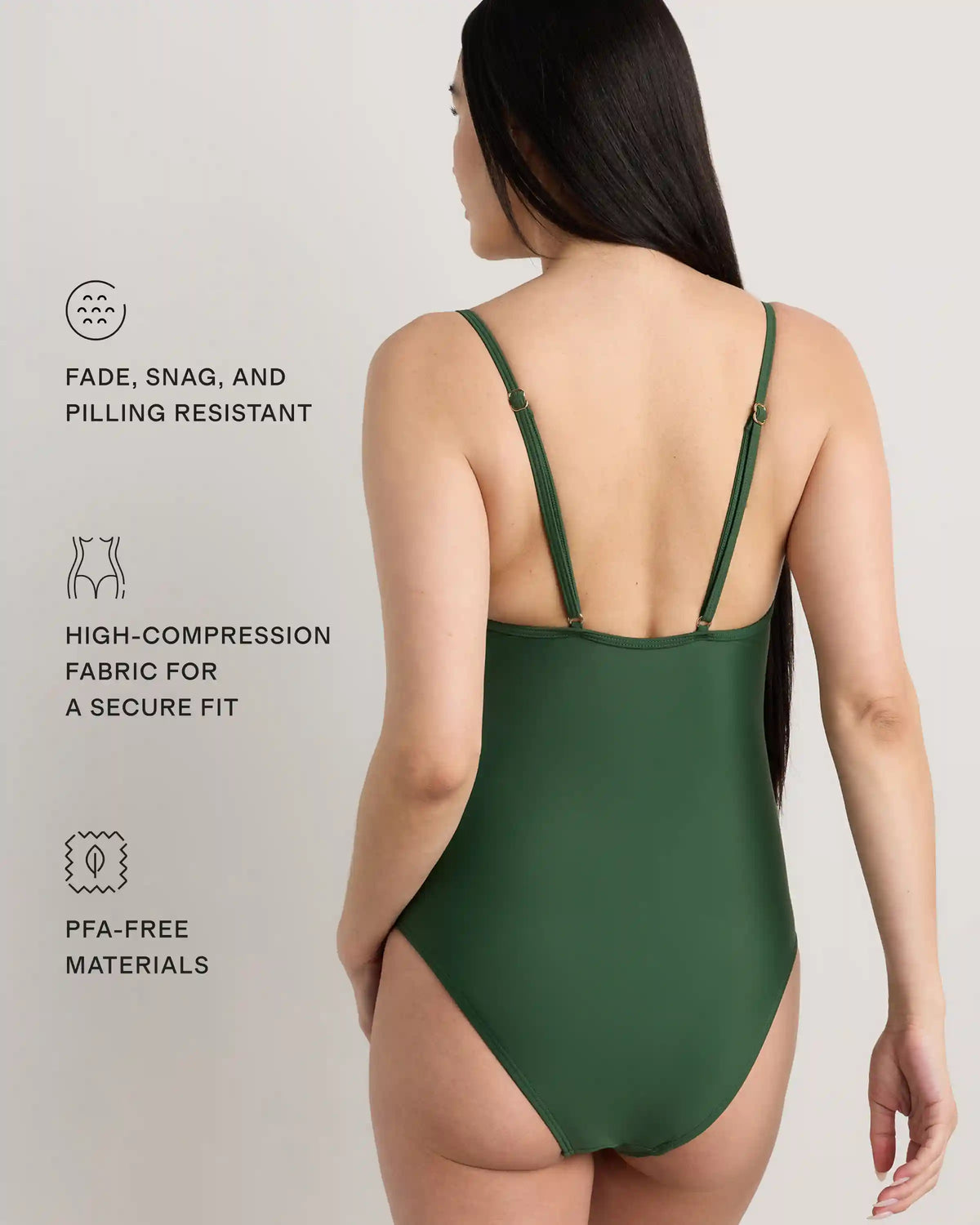 Italian Maternity Square Neck One-Piece Swimsuit