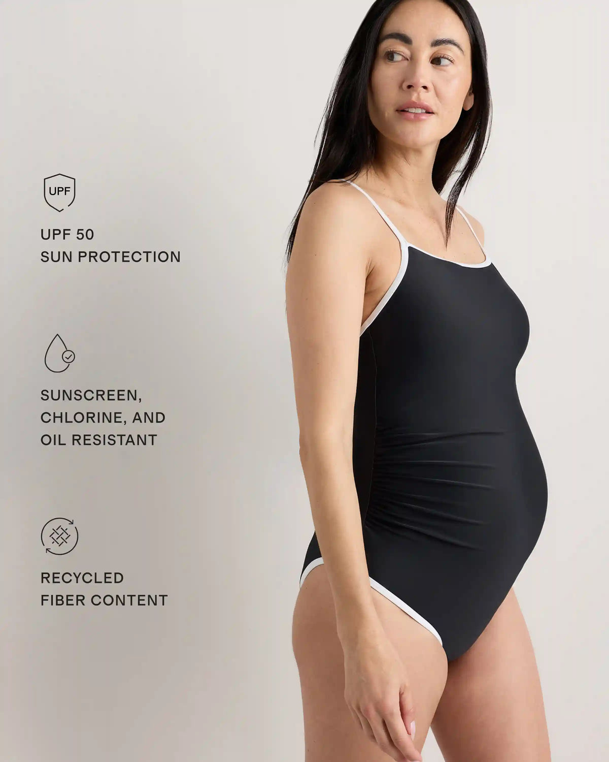 Italian Maternity Square Neck One-Piece Swimsuit