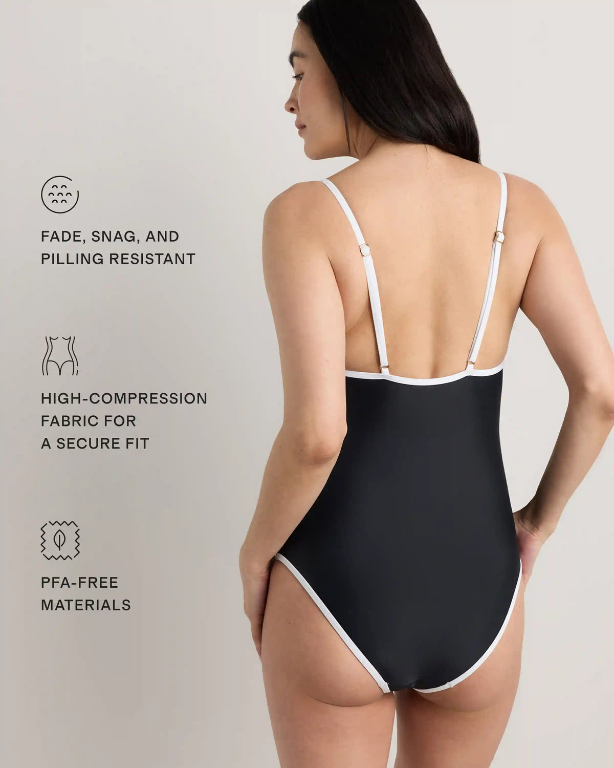 Italian Maternity Square Neck One-Piece Swimsuit