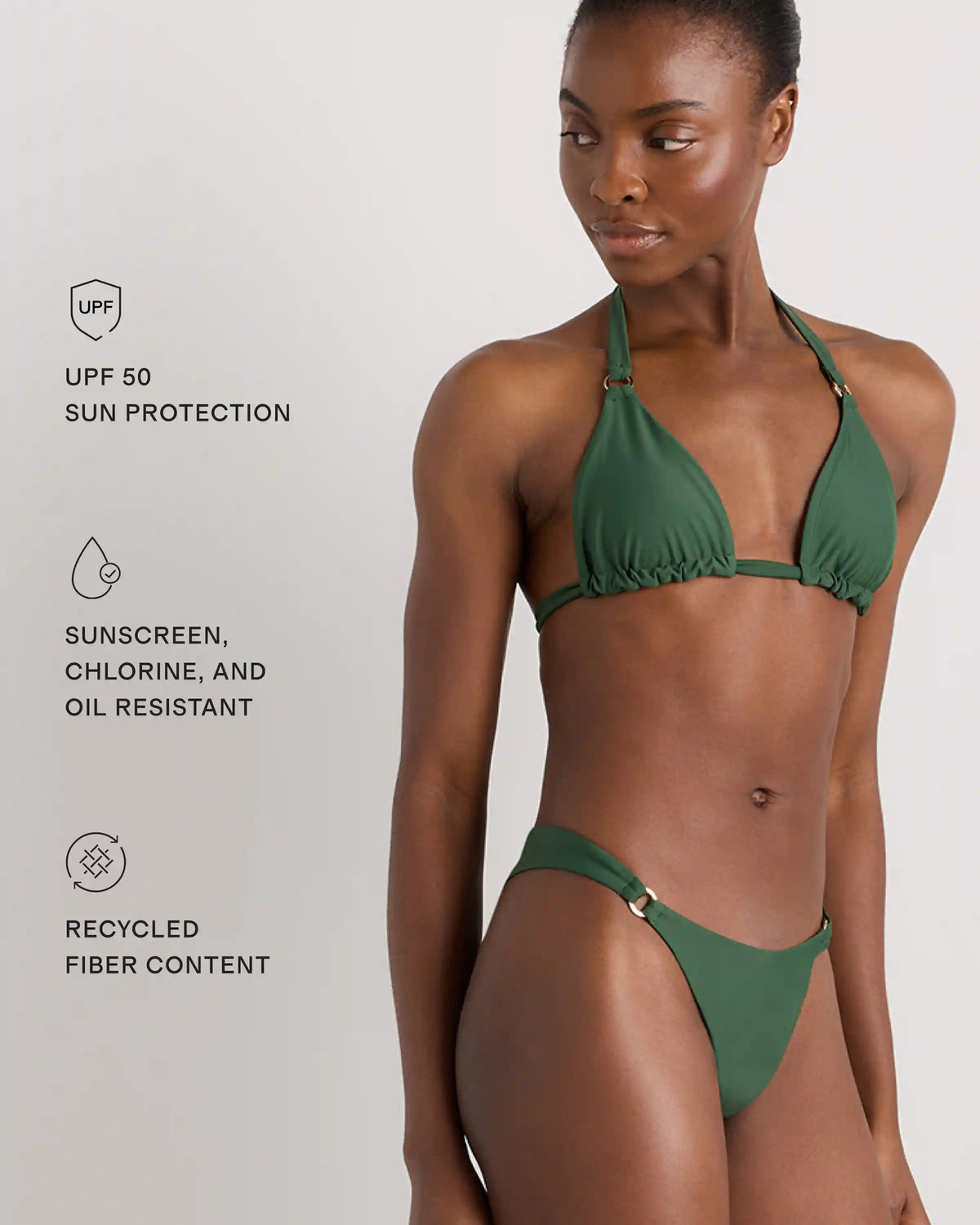 Italian Full Coverage Ring Triangle Bikini Top