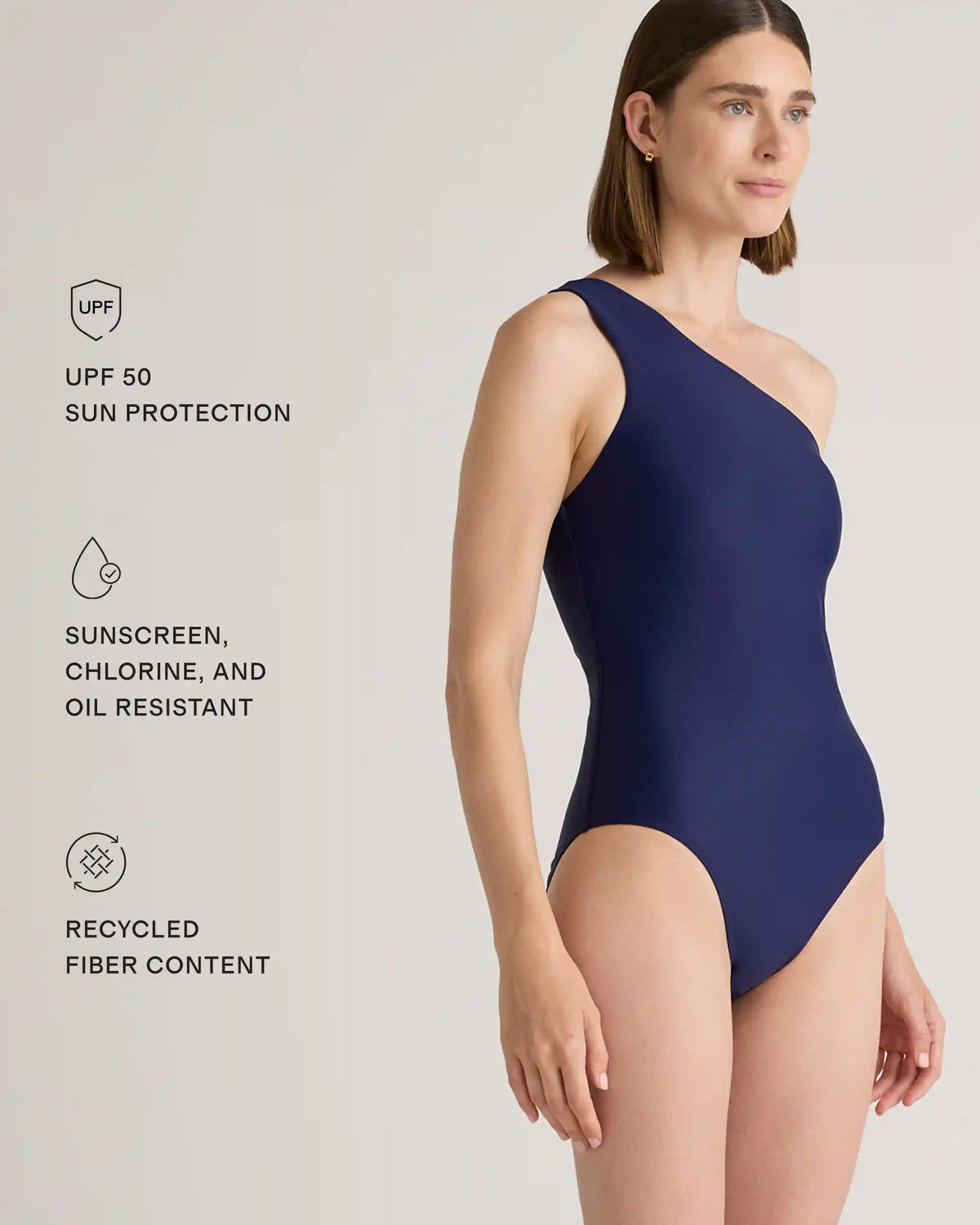 Italian One Shoulder One-Piece Swimsuit
