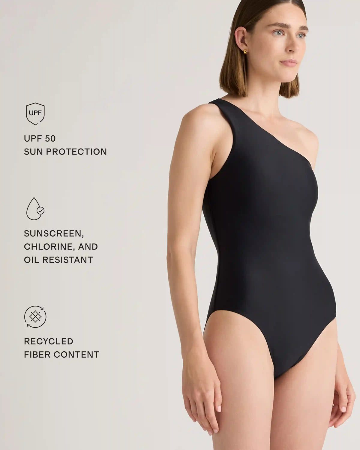 Italian One Shoulder One-Piece Swimsuit