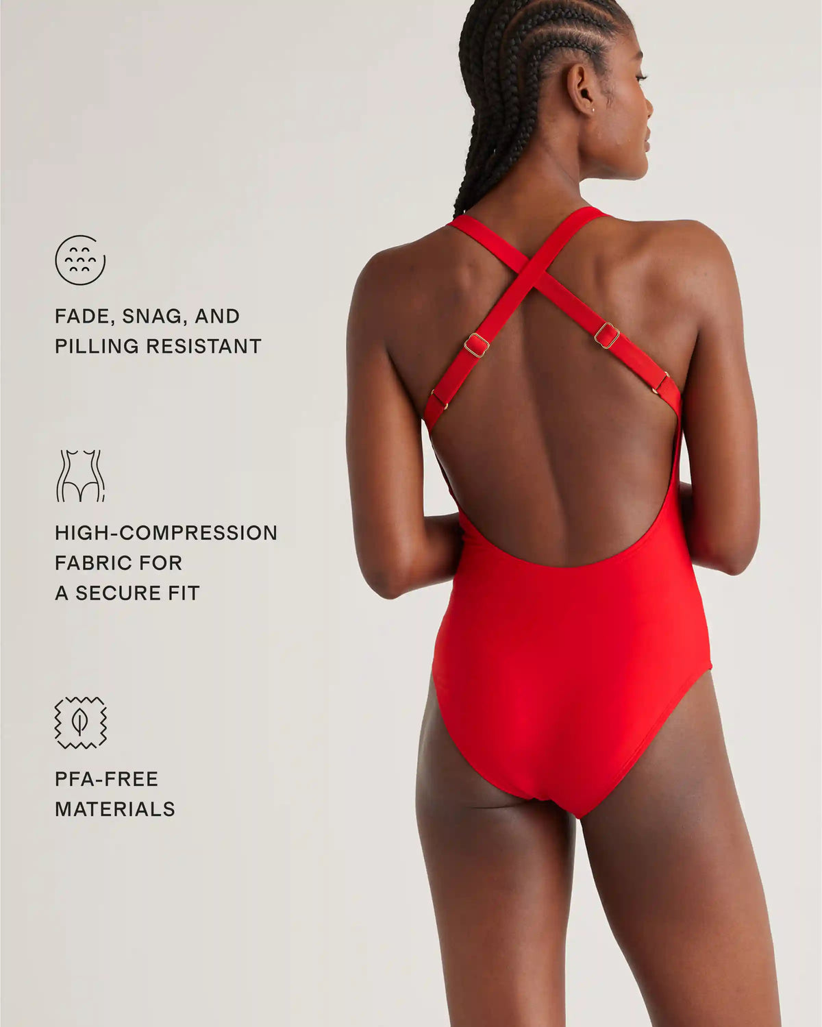Italian Cross-Back One-Piece Swimsuit