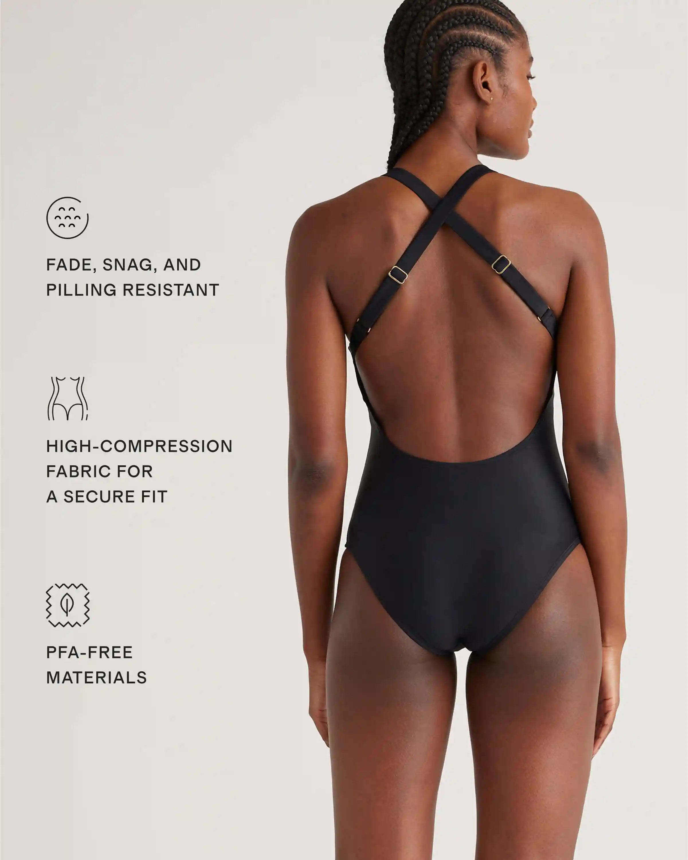 Italian Cross-Back One-Piece Swimsuit