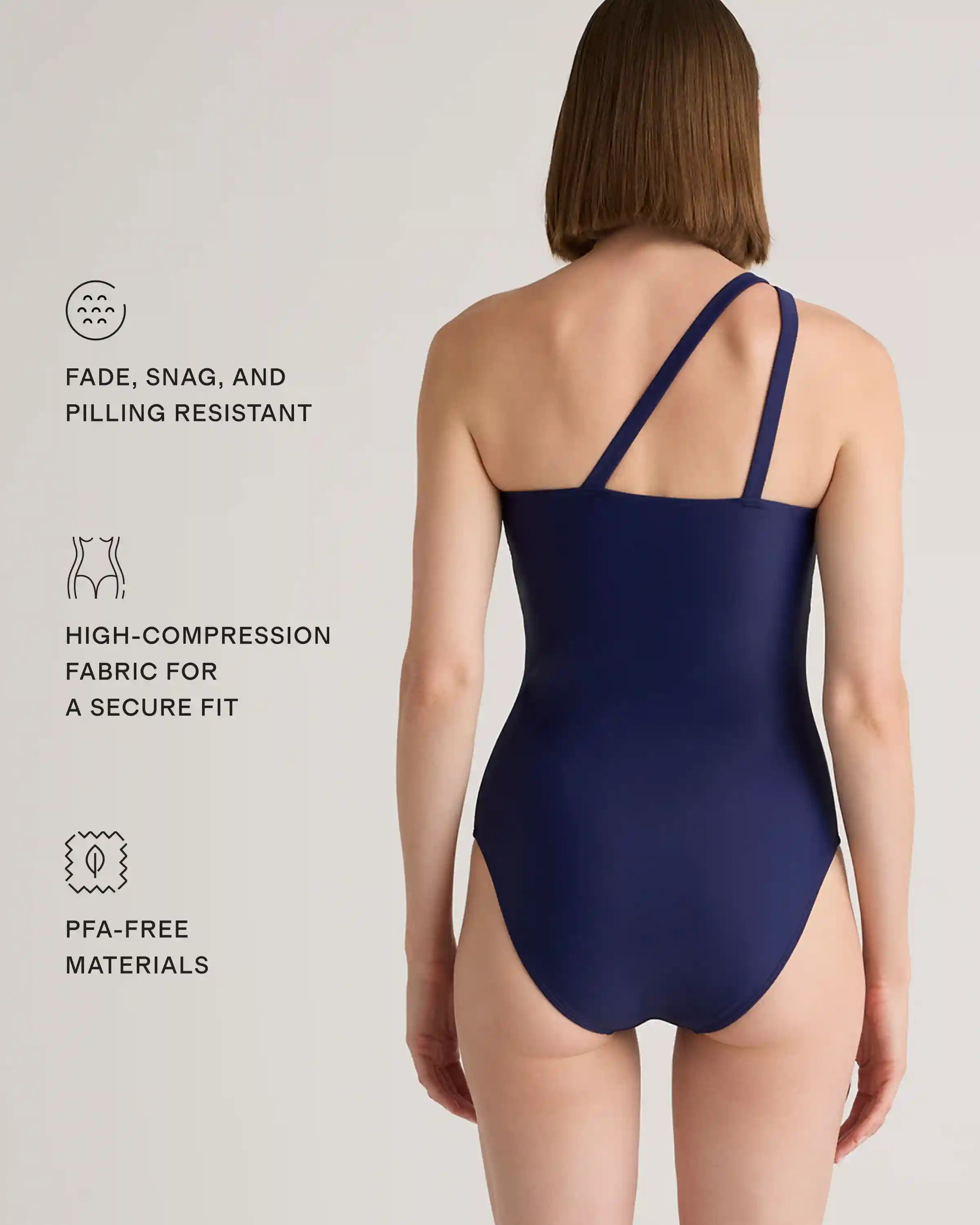 Italian One Shoulder One-Piece Swimsuit