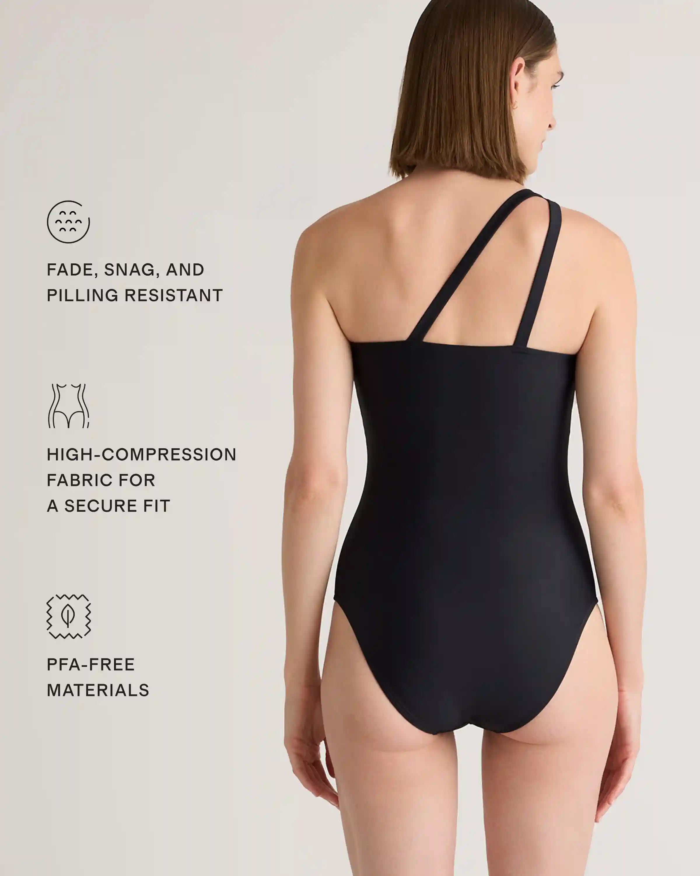 Italian One Shoulder One-Piece Swimsuit