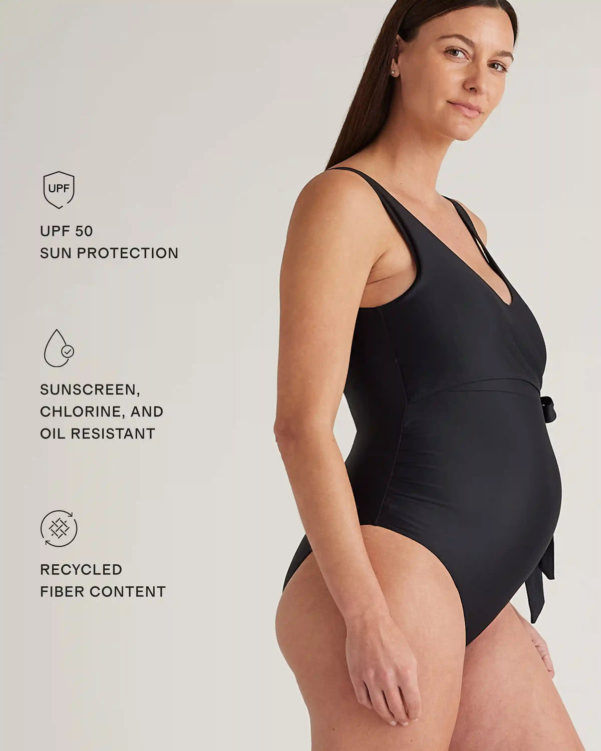 Italian Maternity One-Piece Ruffle Wrap Swimsuit