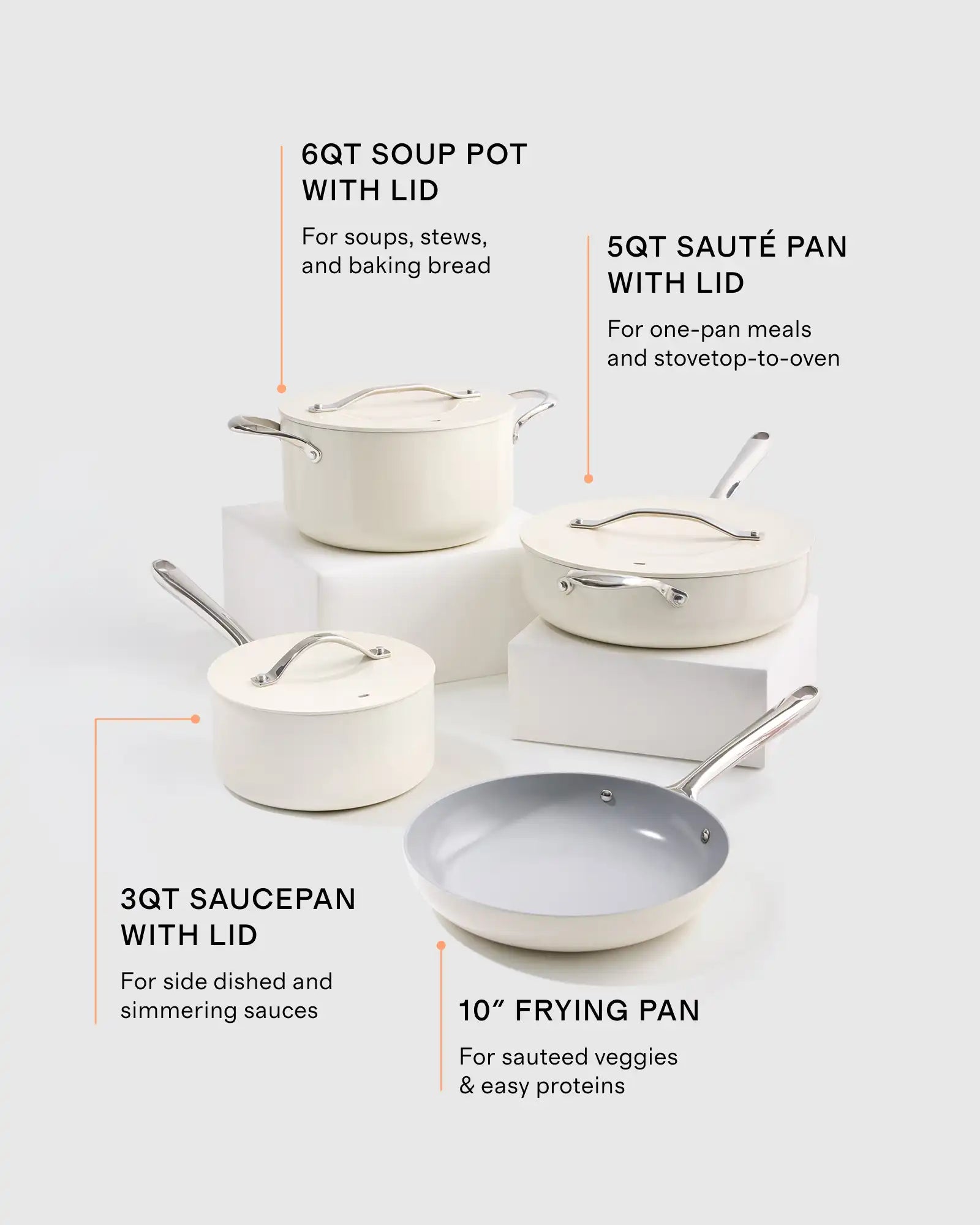 Ceramic Nonstick 7pc Cookware Set