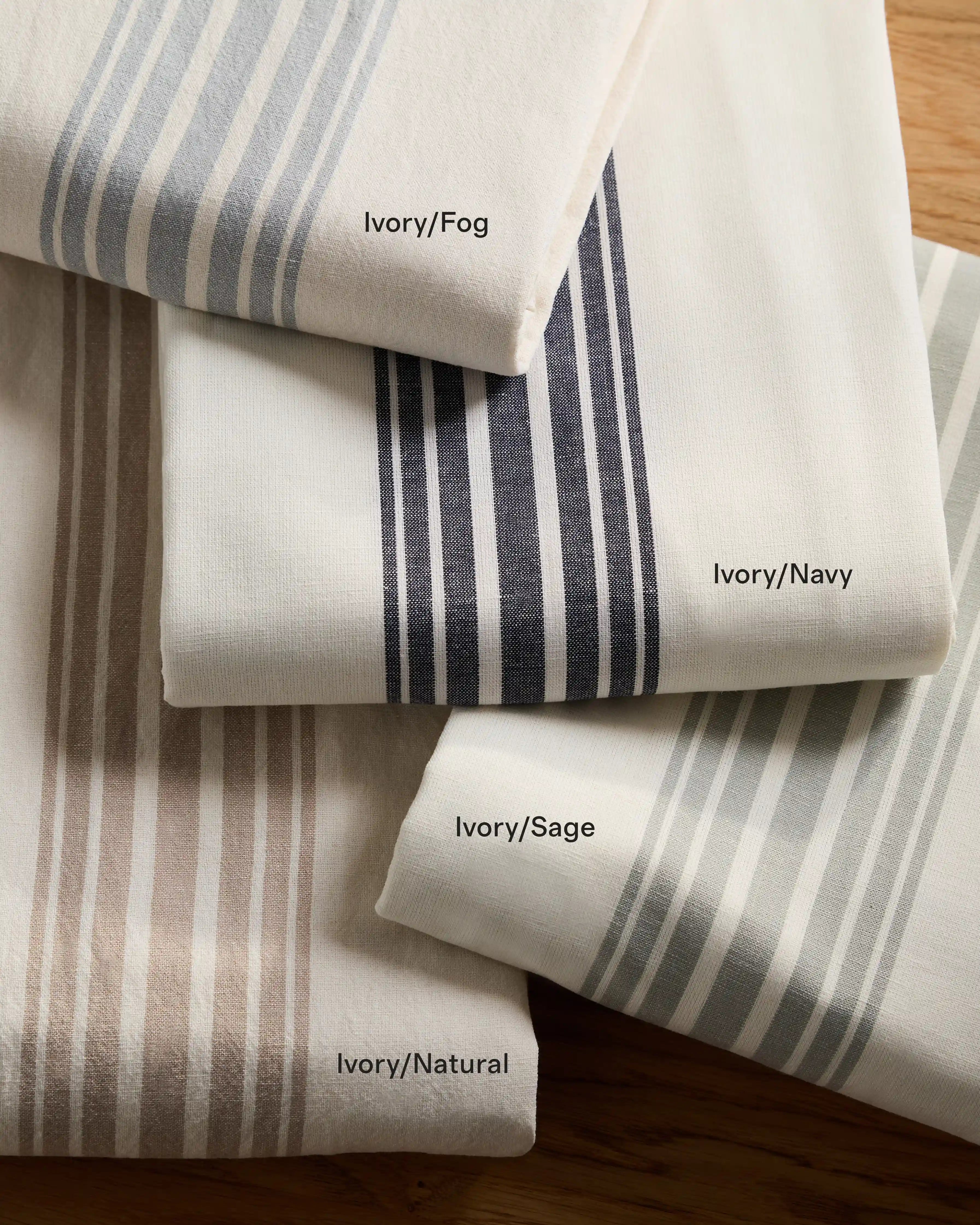 Coastal Stripe Linen Cotton True Blackout Curtain - Single Panel