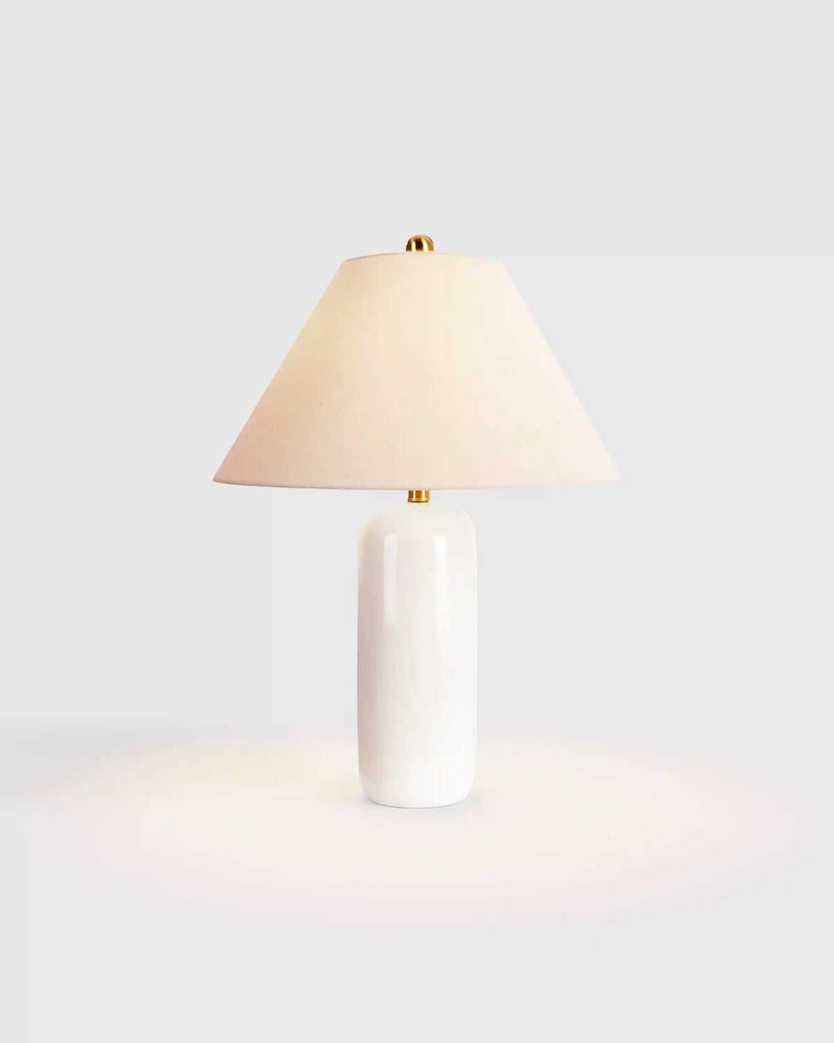 Glossy Cylindrical Ceramic Table Lamp