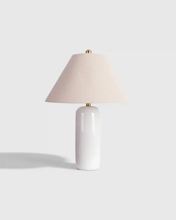 Glossy Cylindrical Ceramic Table Lamp
