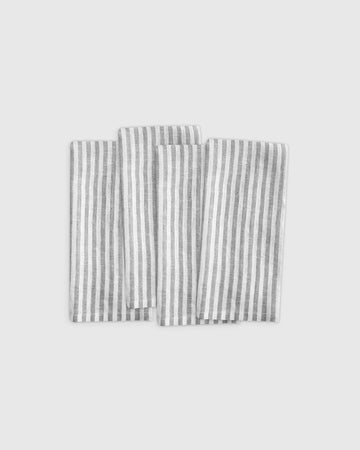 European Linen Stripe Napkins, Set of 4
