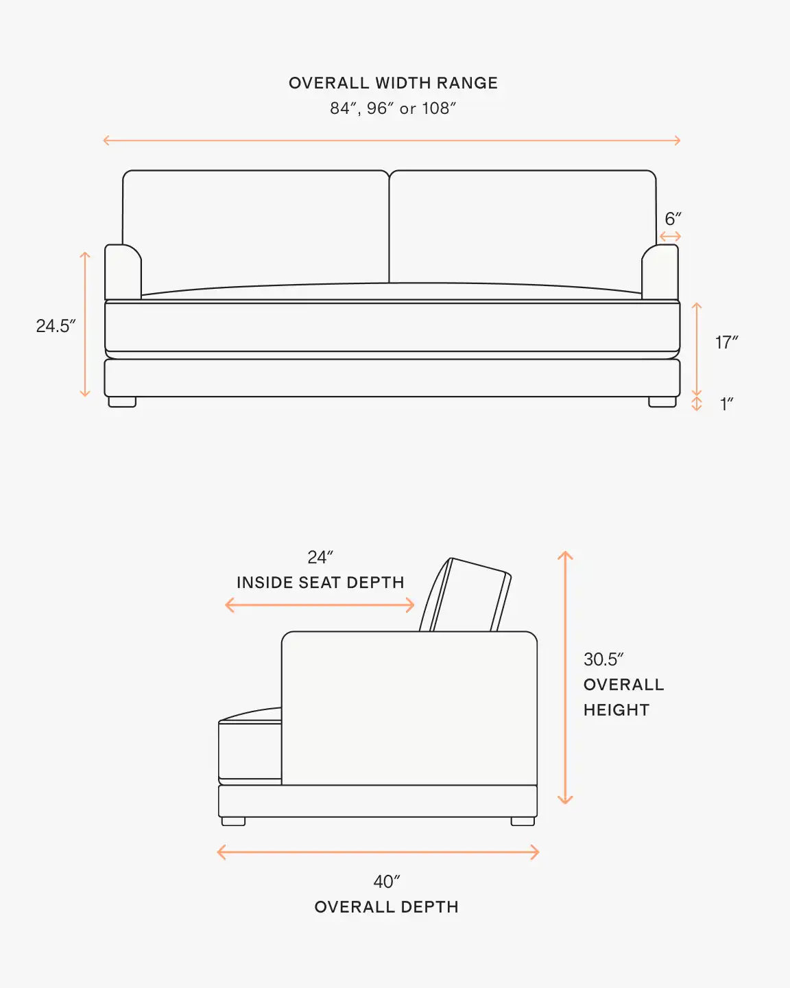 Sierra Curved Arm Sofa in Performance Velvet