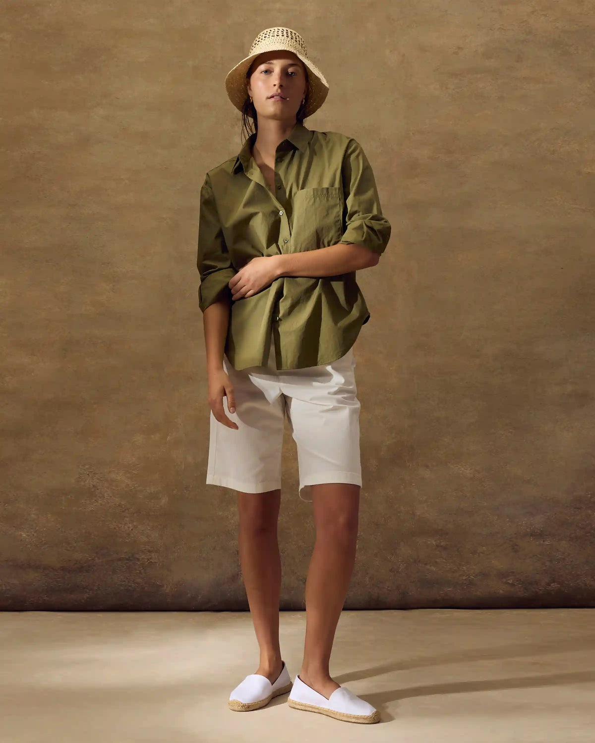 100% Organic Cotton Poplin Long Sleeve Boyfriend Shirt
