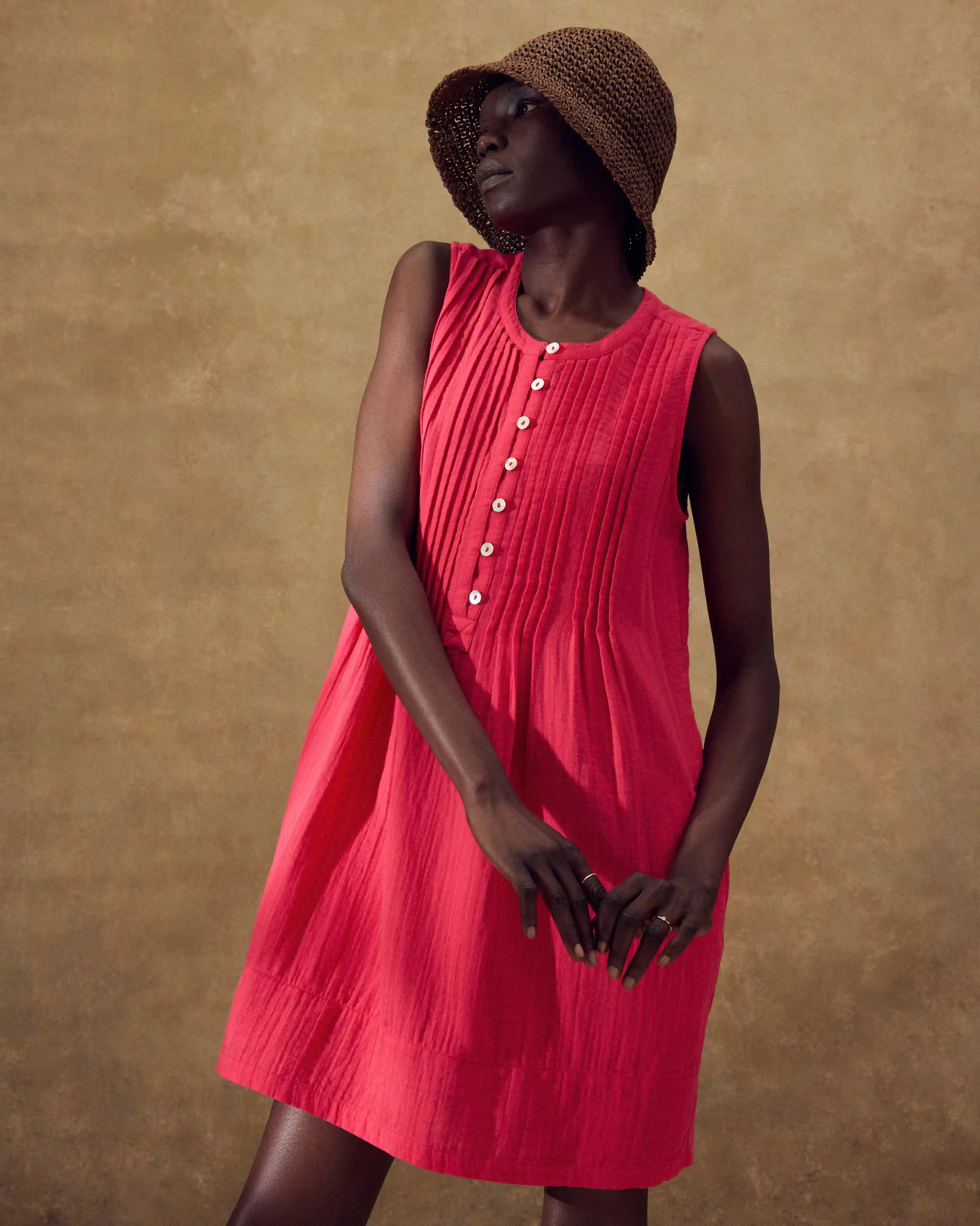 100% Organic Cotton Gauze Sleeveless Swing Dress