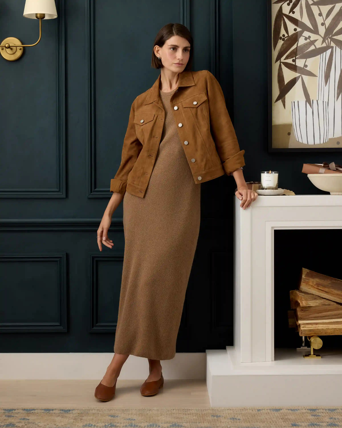 Mongolian Cashmere Sleeveless Midi Sweater Dress