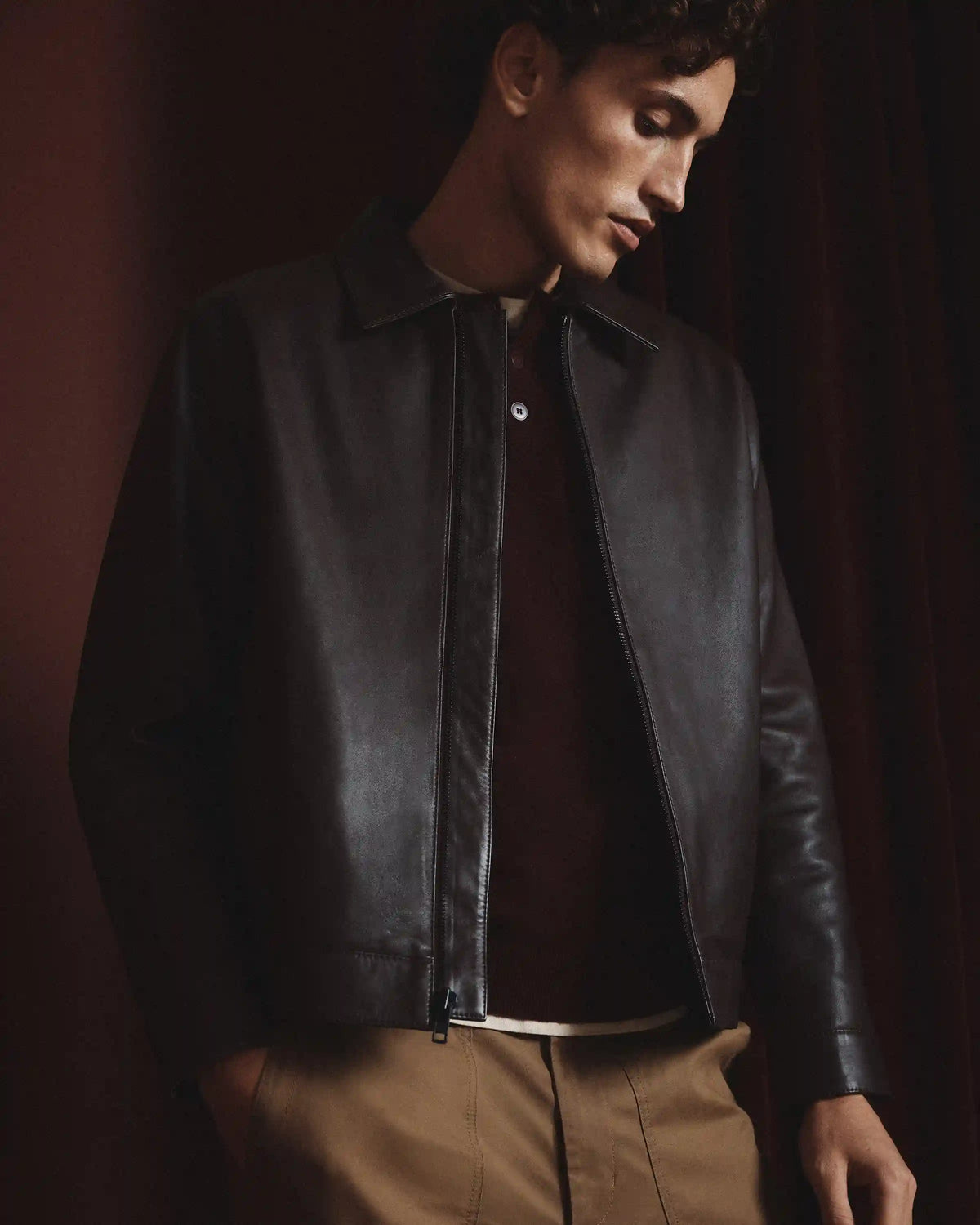 100% Leather Harrington Jacket