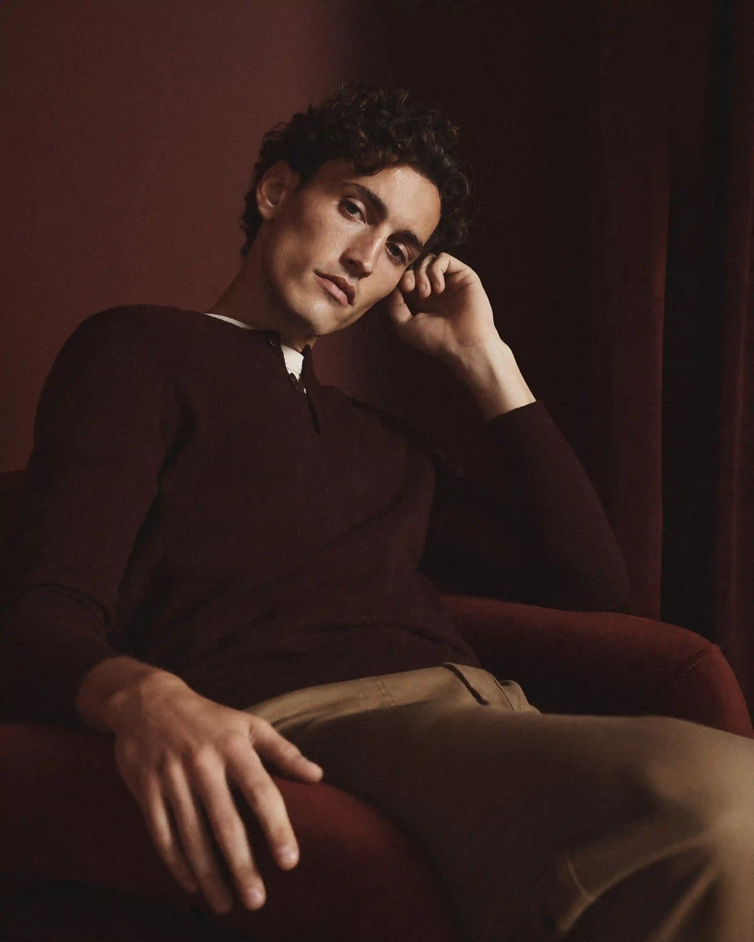 Mongolian Cashmere Henley Sweater