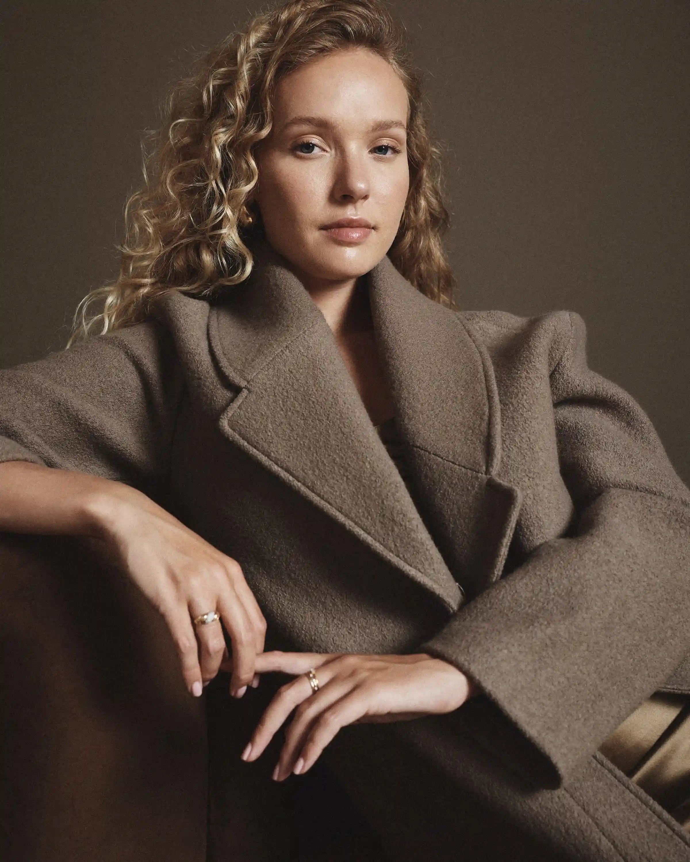 100% Merino Wool Shawl Collar Long Coat