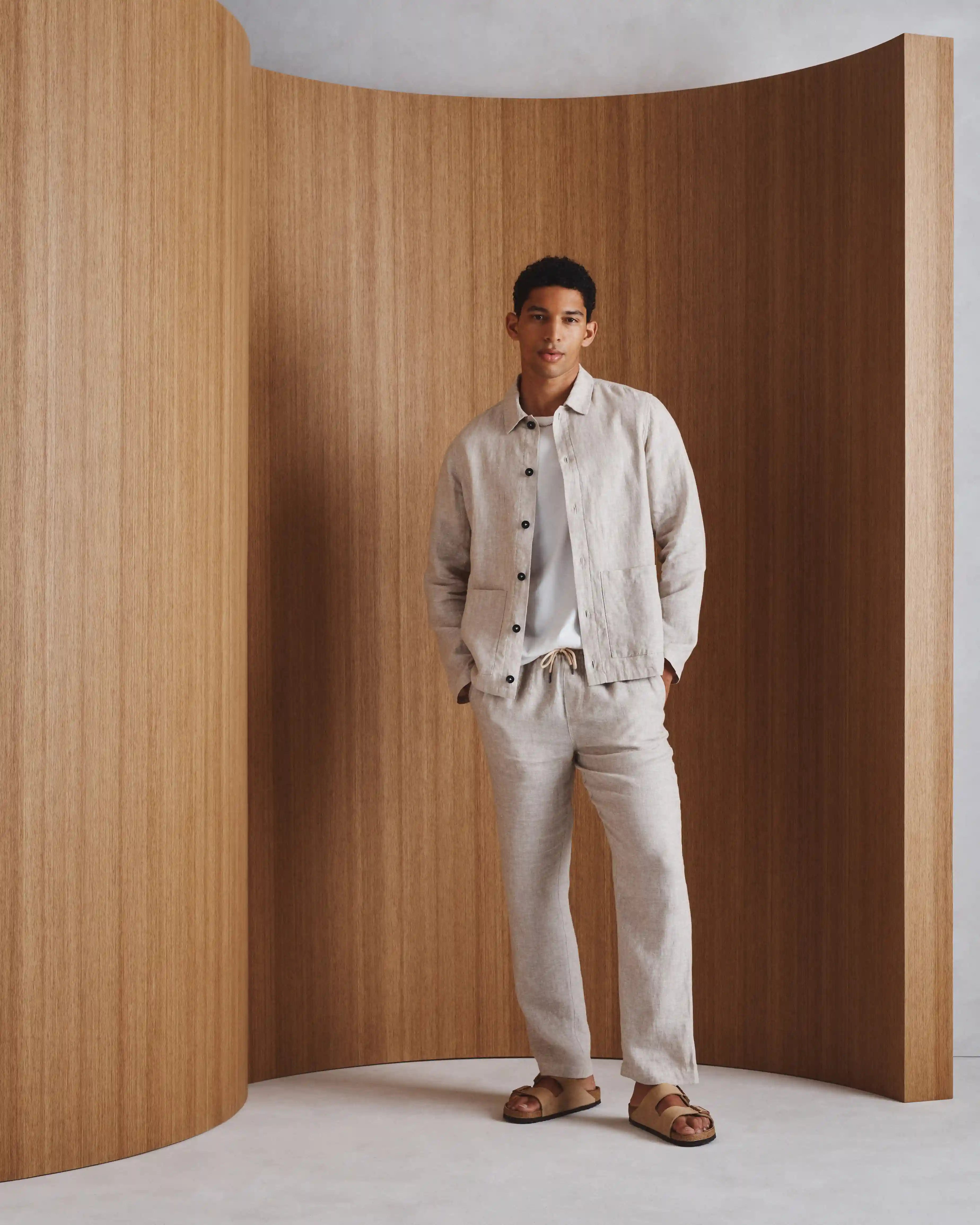 100% European Linen Drawstring Beach Pants