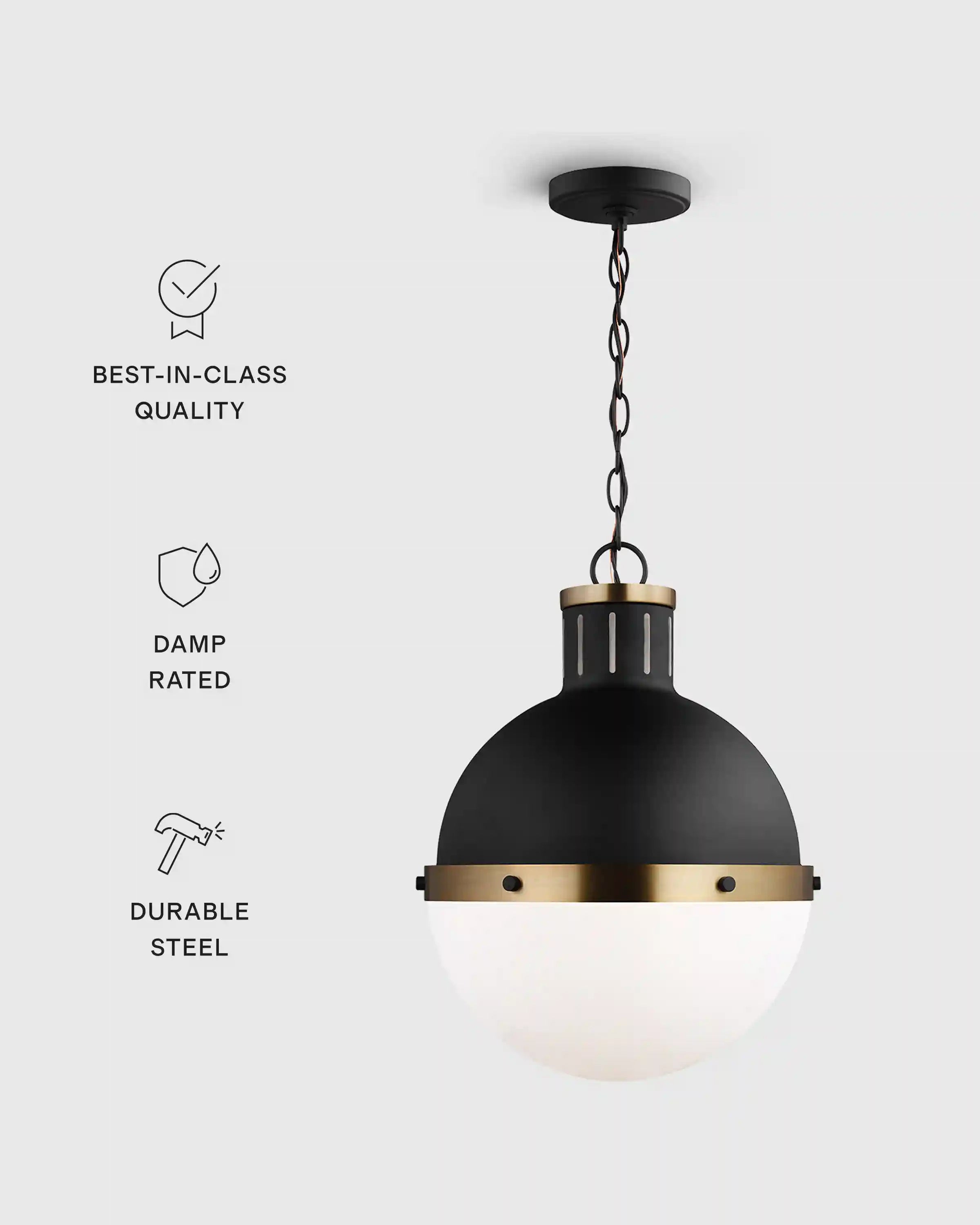 Industrial Shaded Globe Pendant