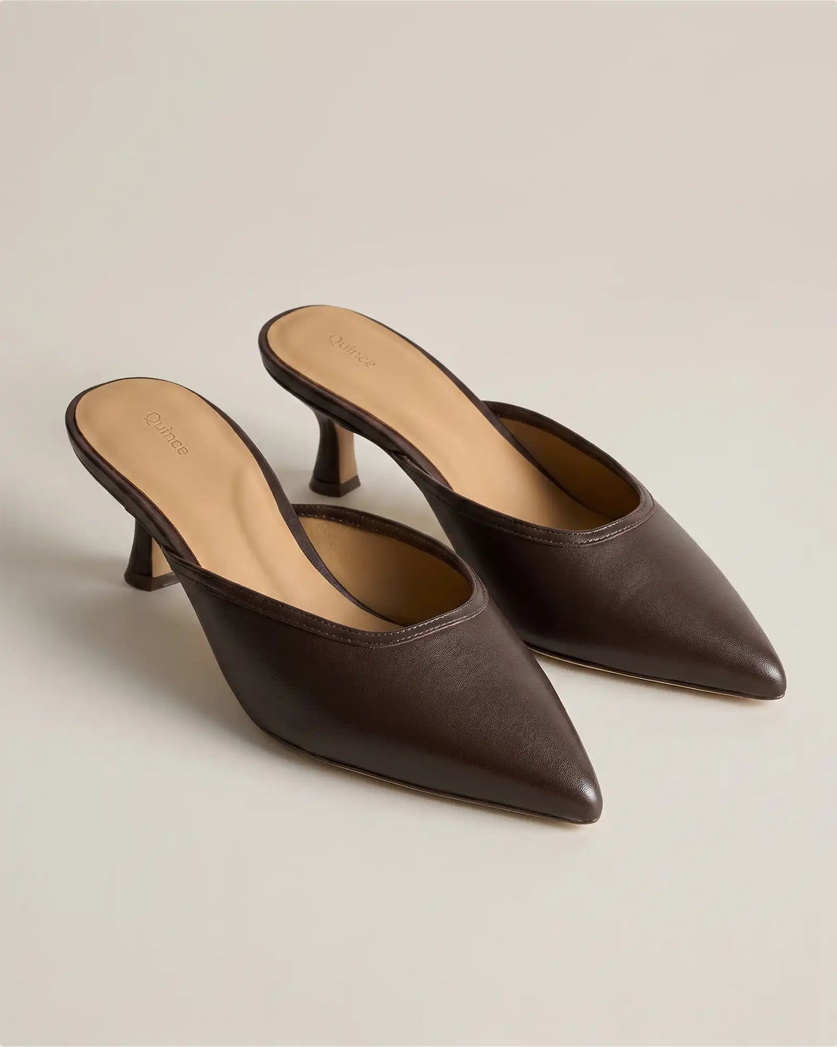 Italian Leather 55mm Kitten Heel Mule