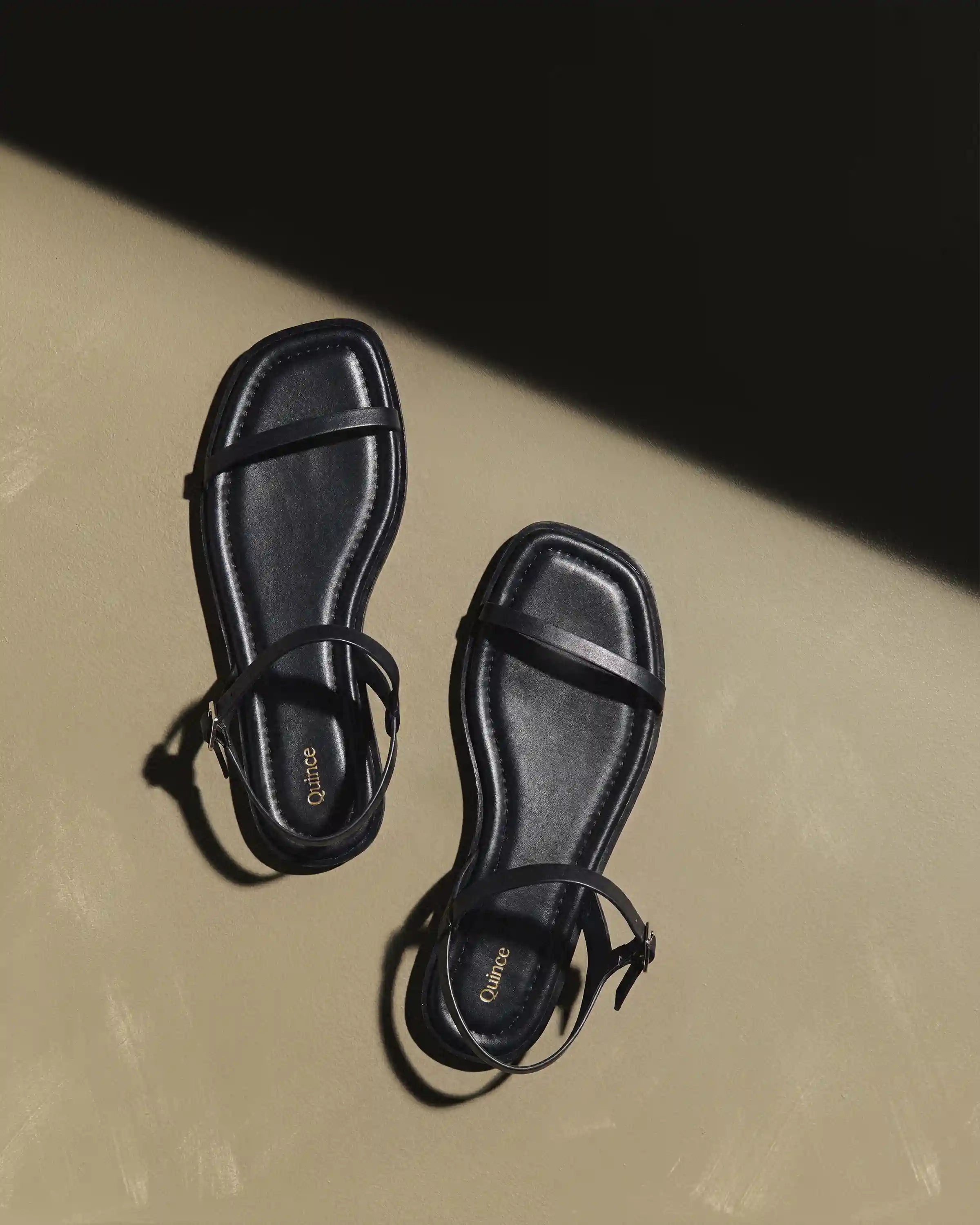 Italian Leather Ankle Strap Flat Sandal