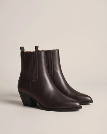 Italian Leather Western Chelsea Ankle Boot