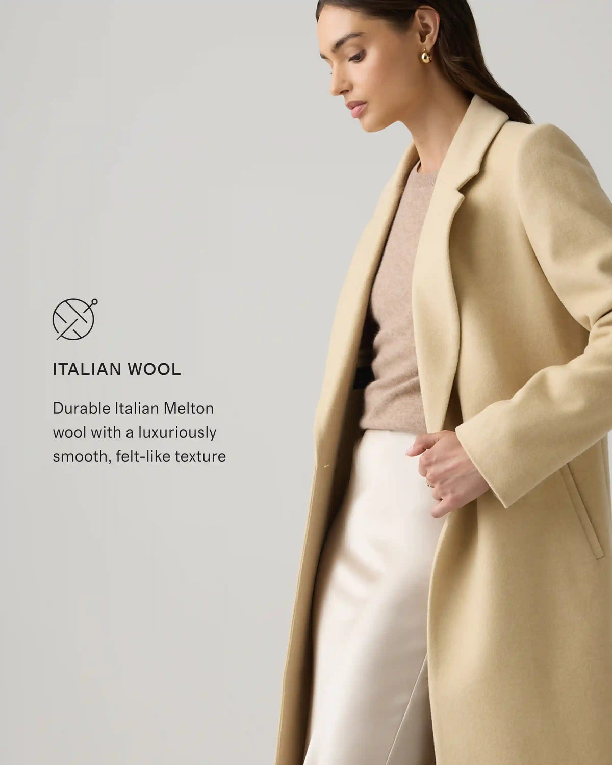 Italian Wool Classic Single-Breasted Coat