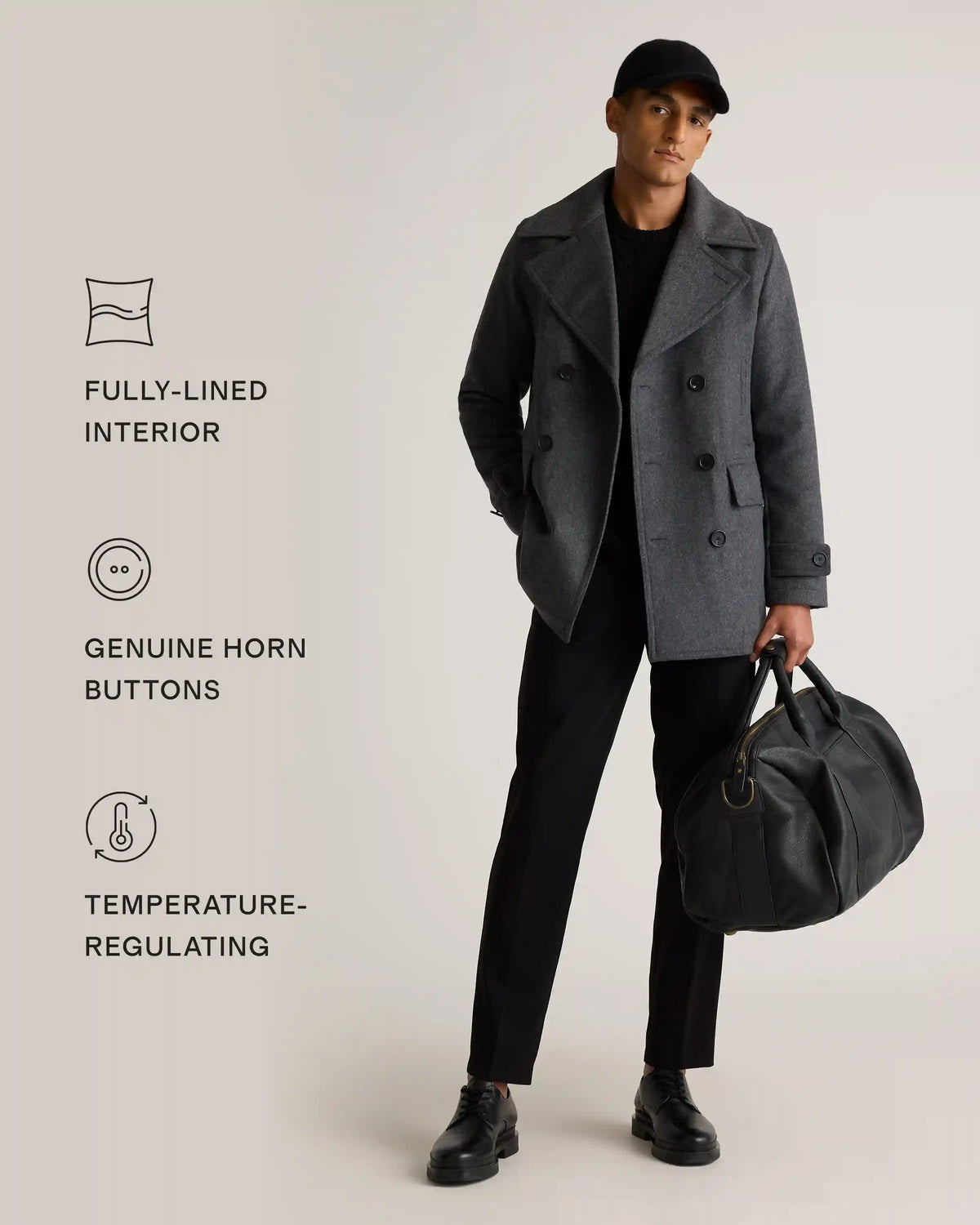 Italian Wool Classic Single-Breasted Coat