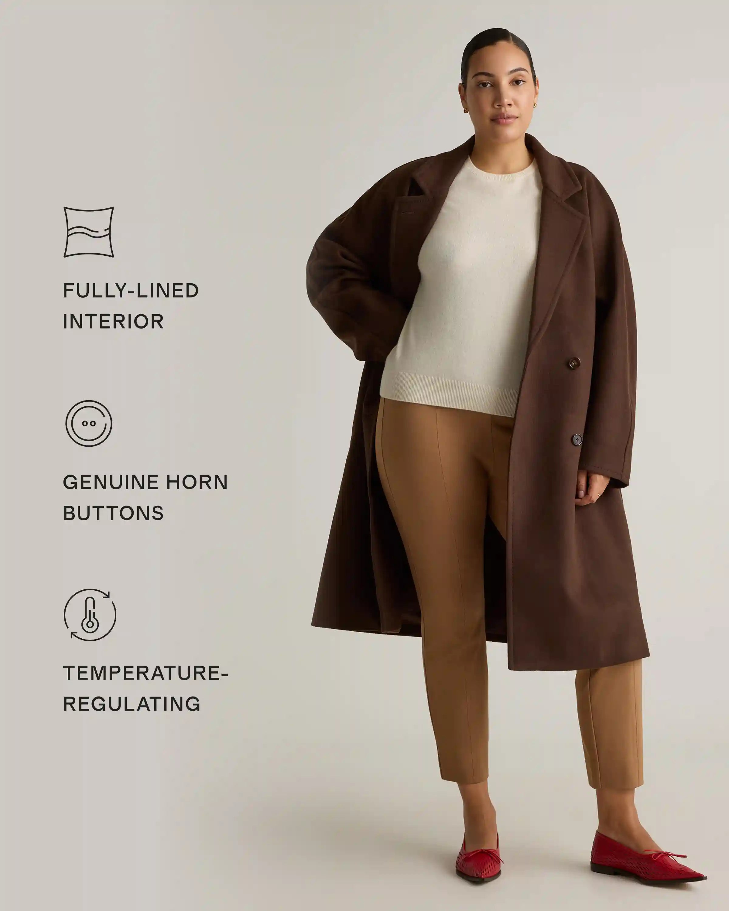 Italian Wool Classic Single-Breasted Coat