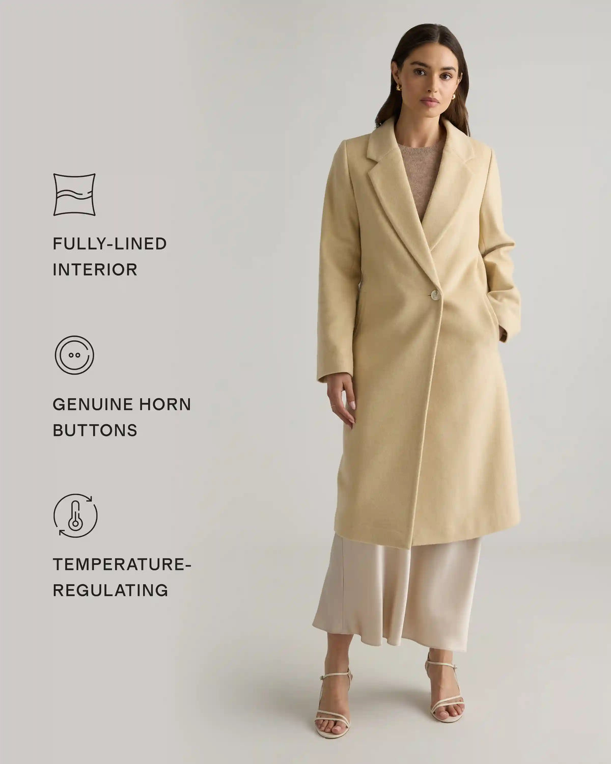 Italian Wool Classic Single-Breasted Coat