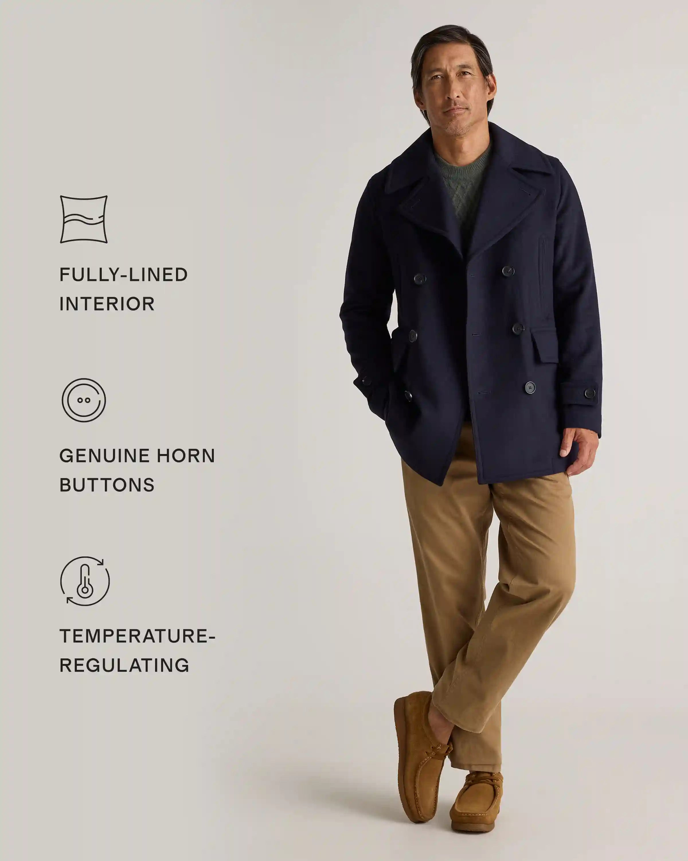 Italian Wool Double-Breasted Slouch Coat